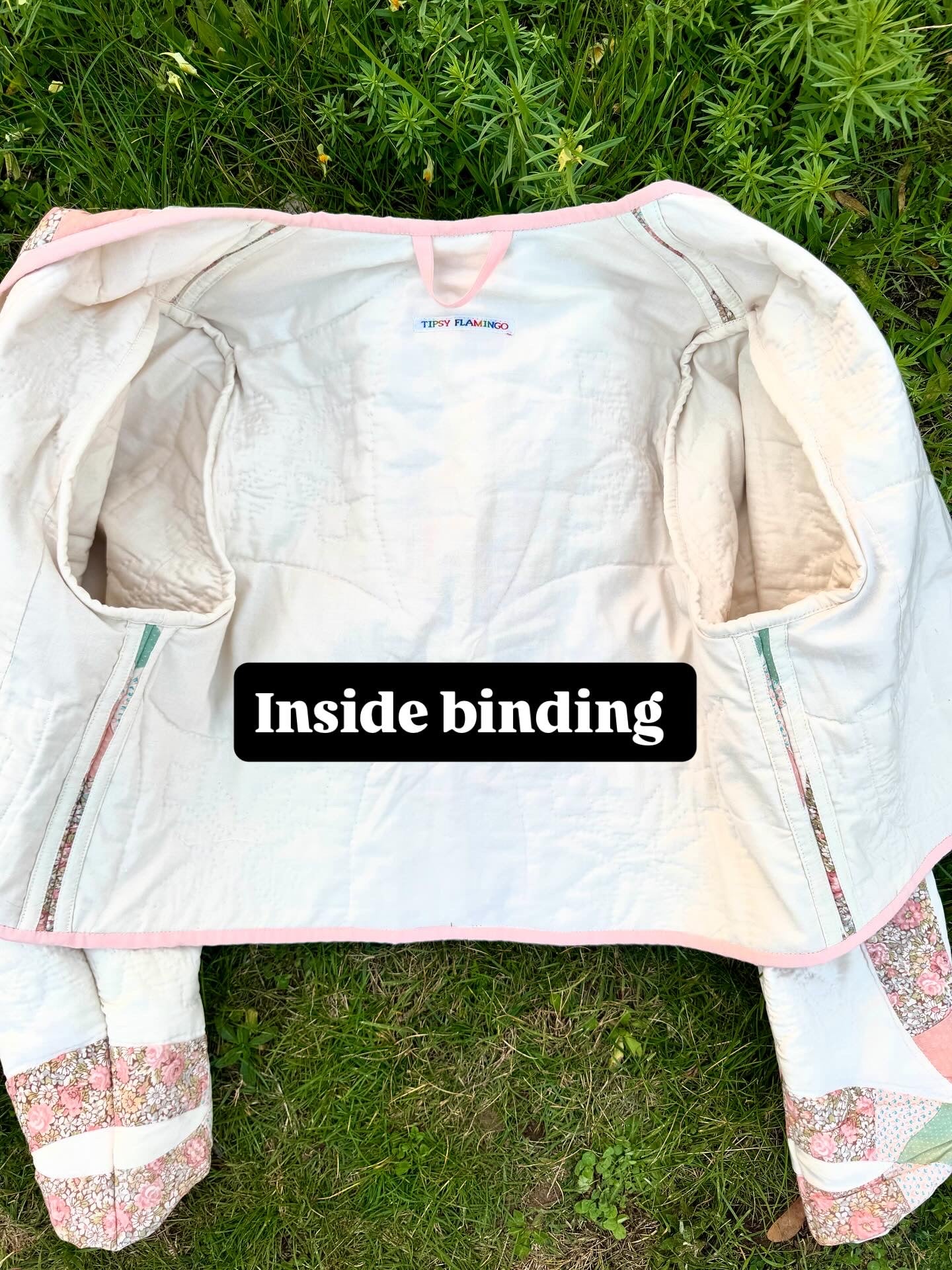 Patchwork jacket with floral pockets