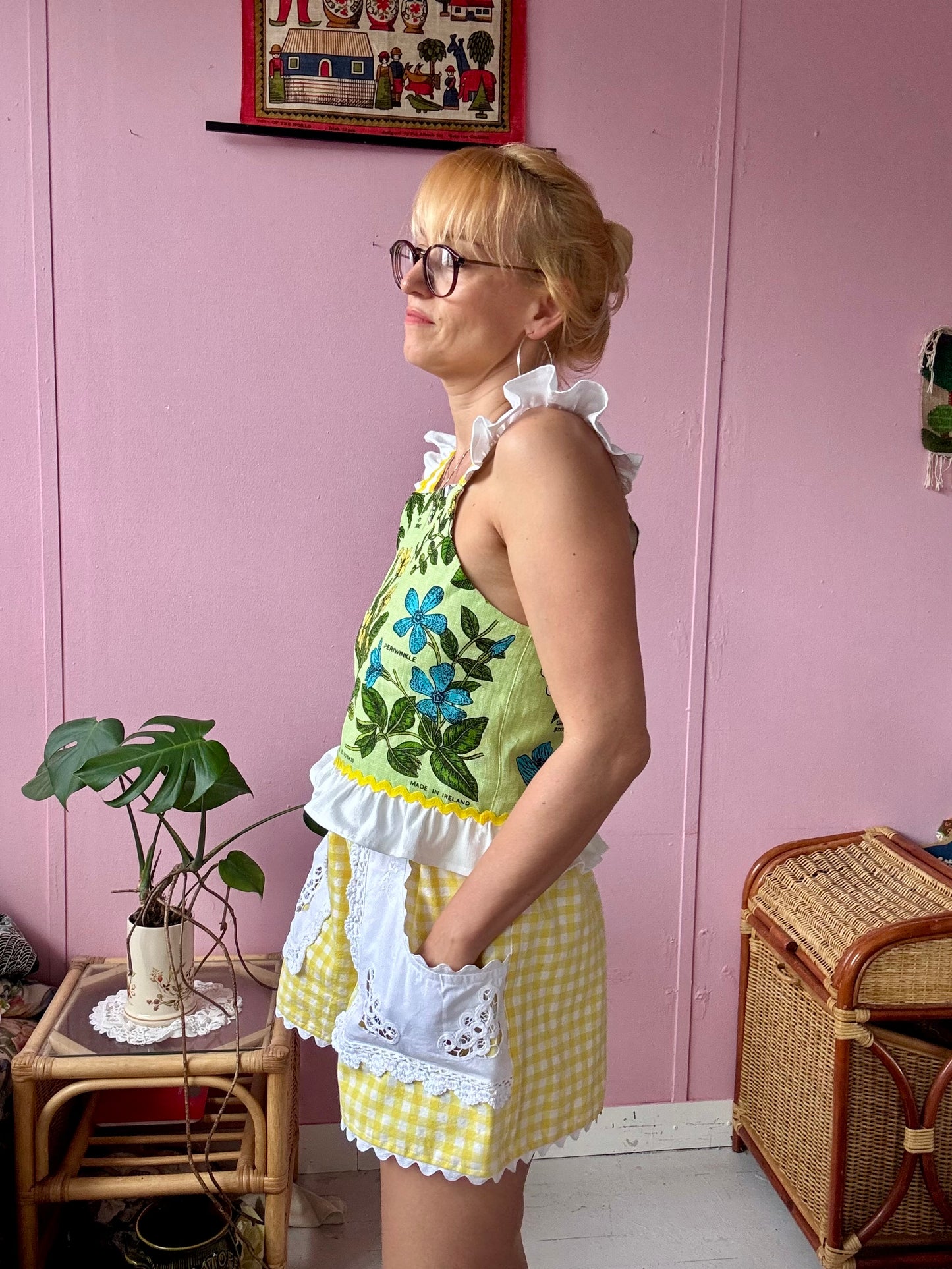 Vintage teatowel summer top
