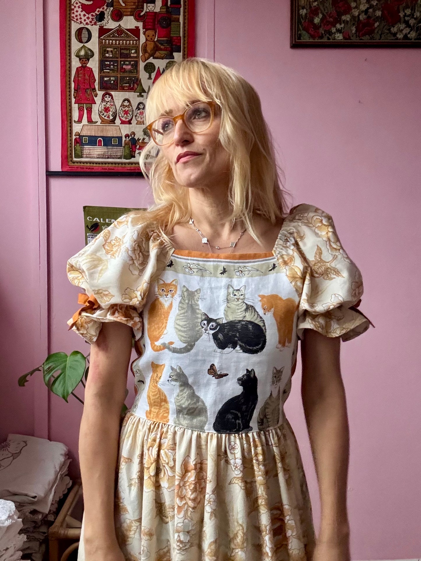 Cats teatowel maxi dress