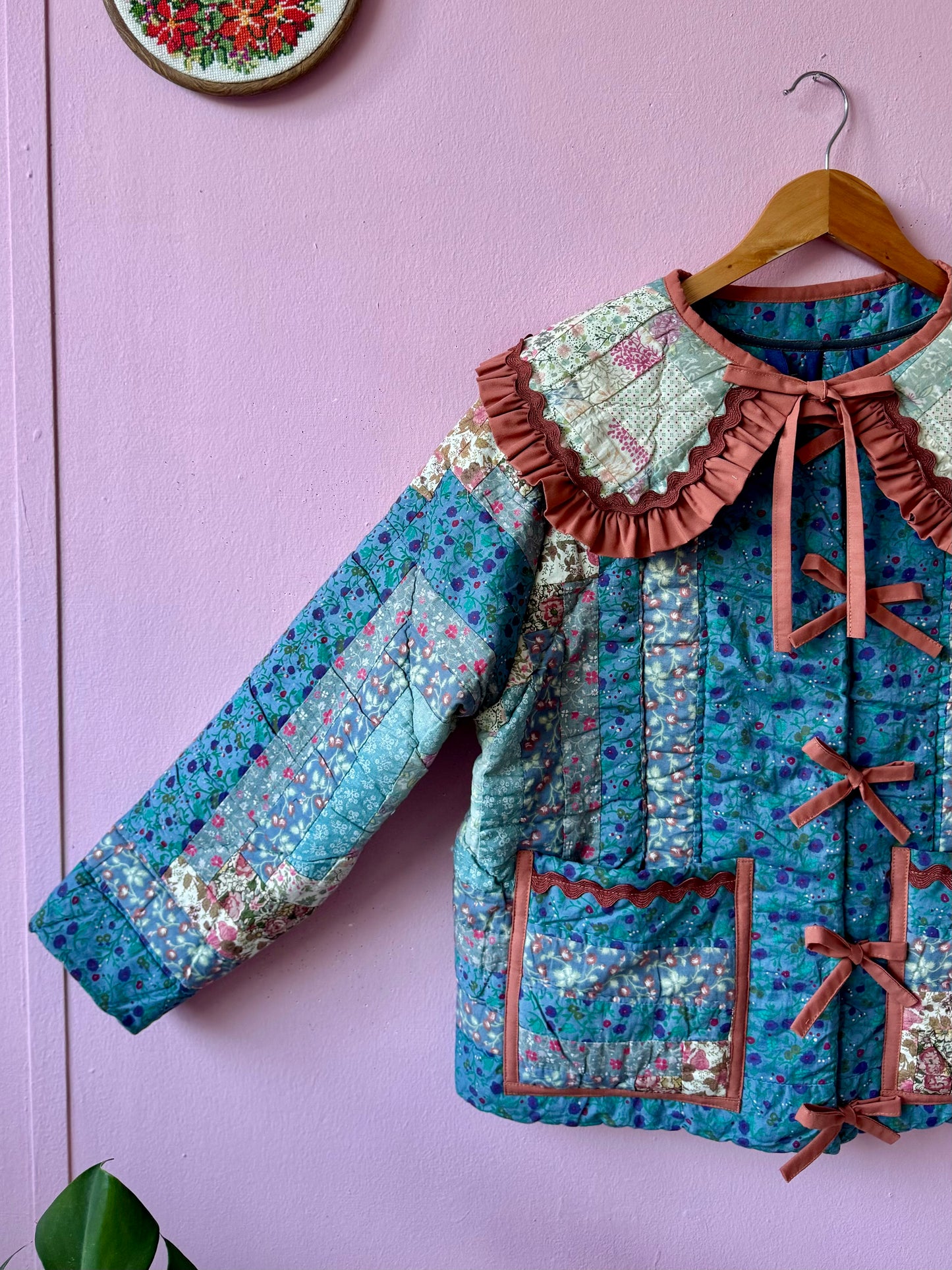 Blue patchwork jacket