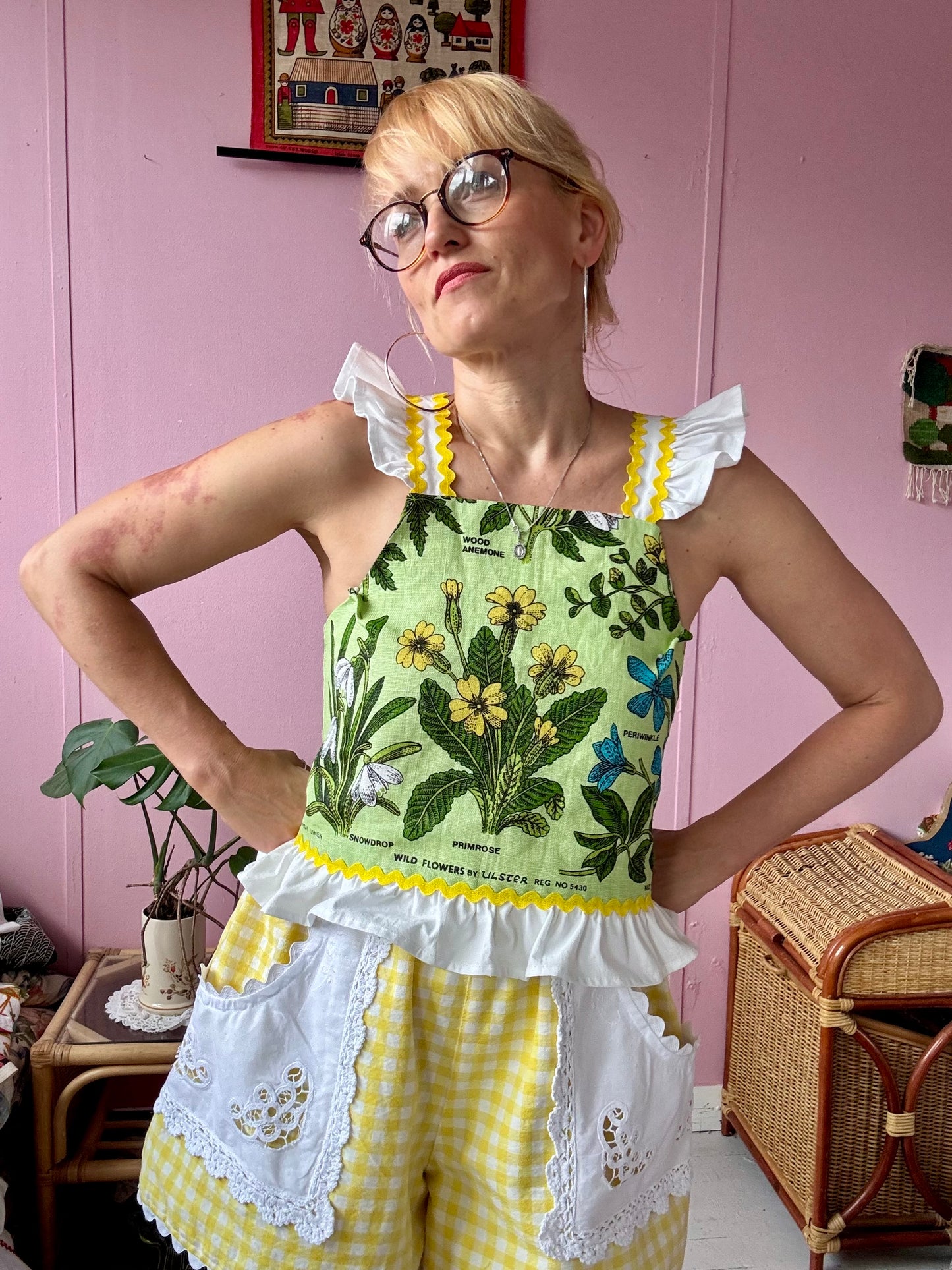 Vintage teatowel summer top