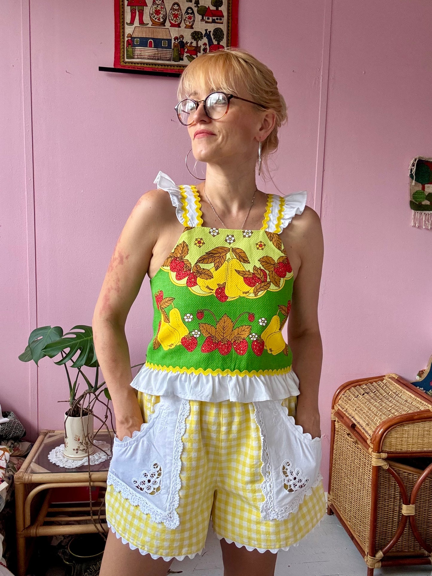 Strawberry and pear summer top