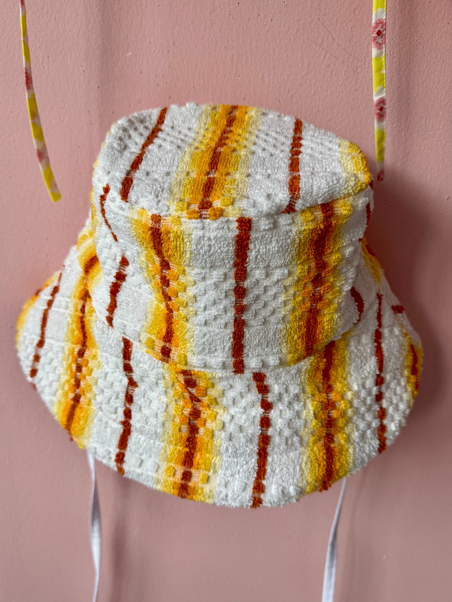 Orange/brown/yellow towel bucket hat