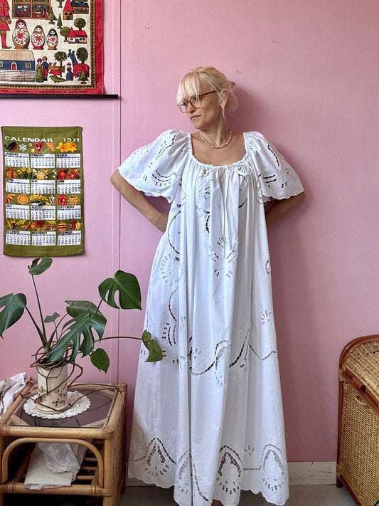 All white maxi dress