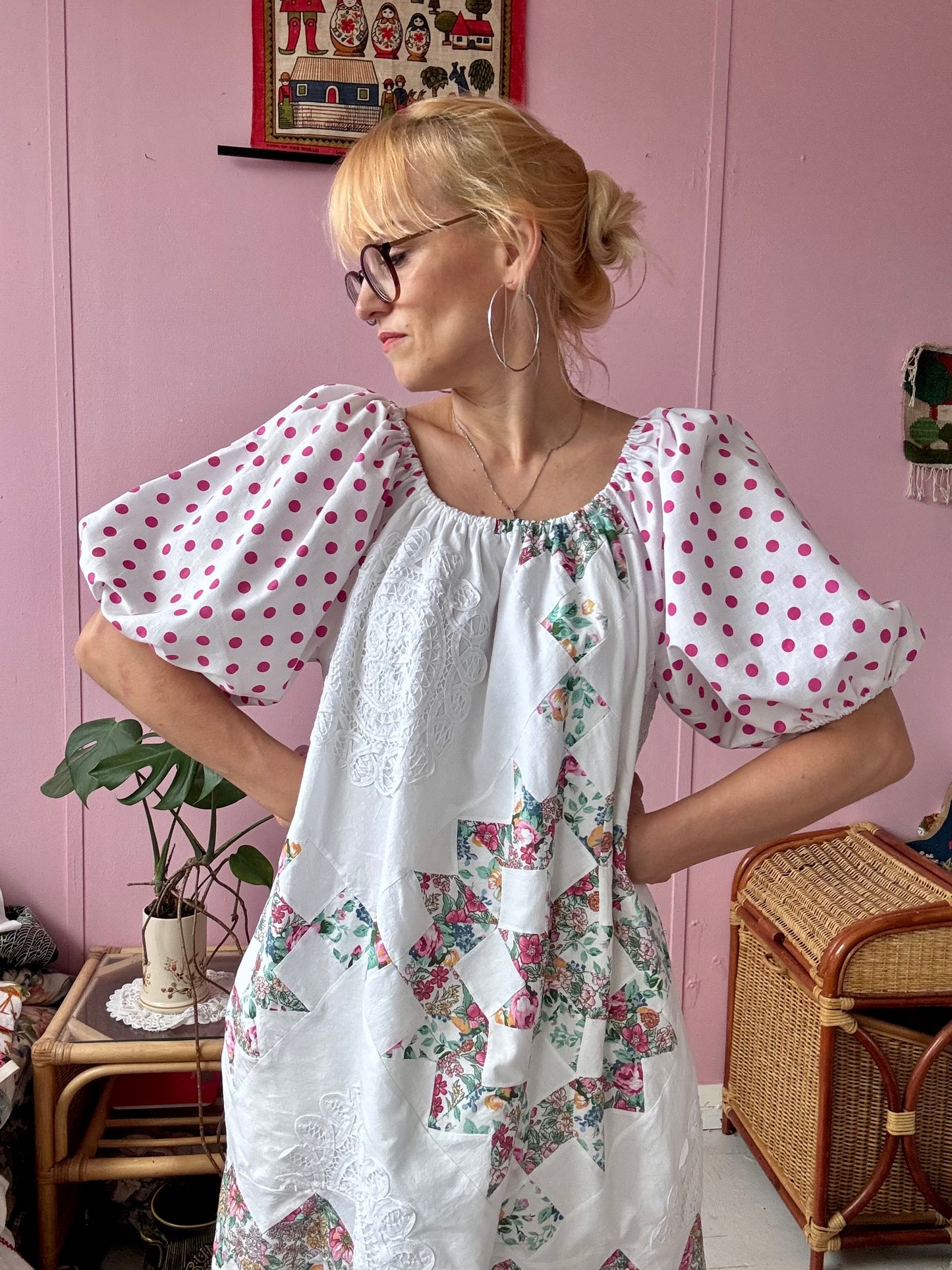 Patchwork and dots dress