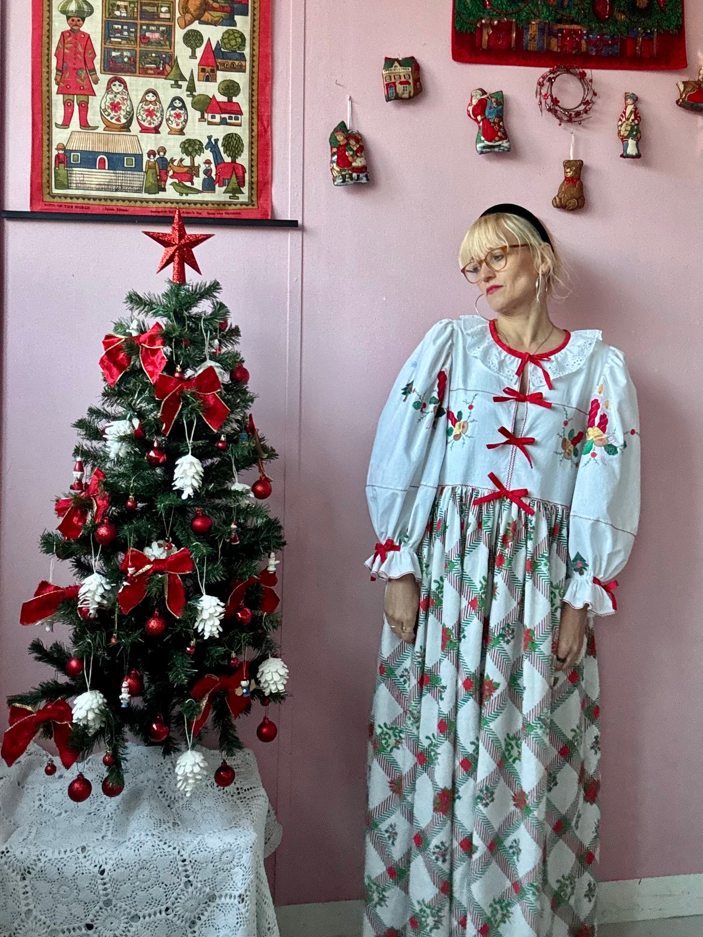 Christmas dress with bows