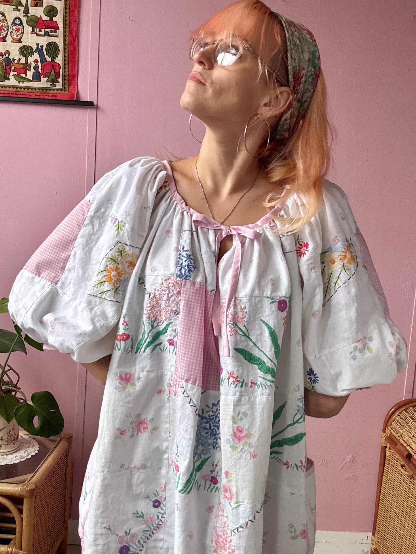 Pink patchwork dress
