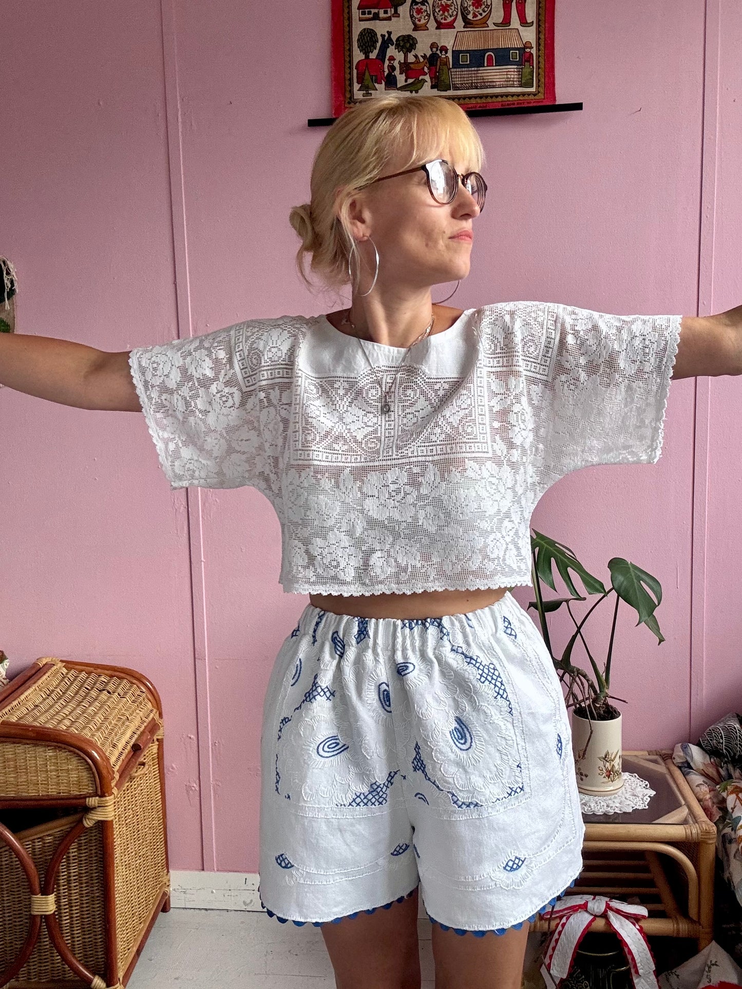 Ivory lace basic top