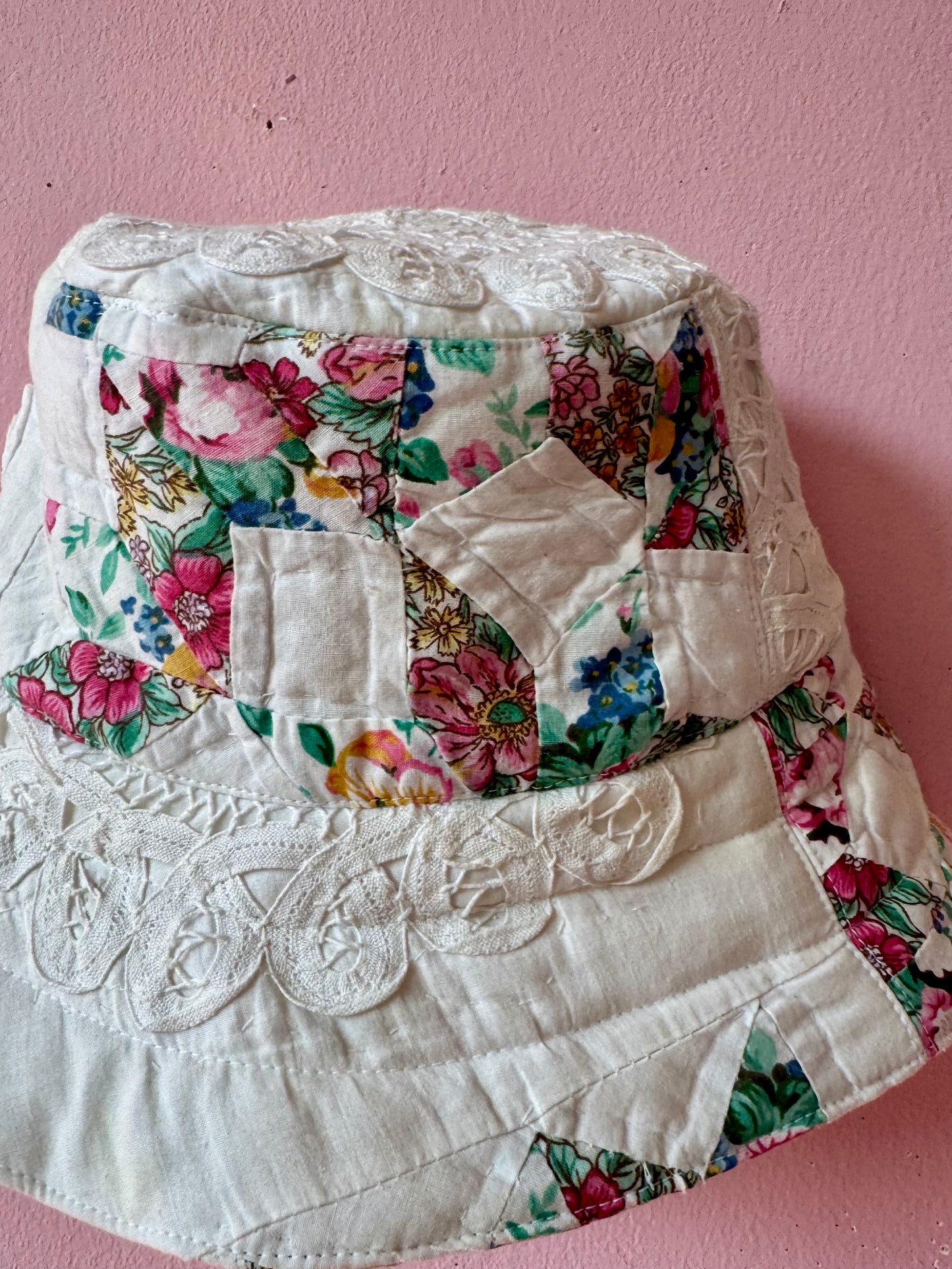 Vintage patchwork bucket hat