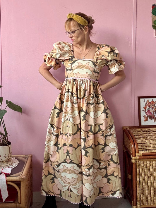 Vintage Sanderson fabric maxi dress