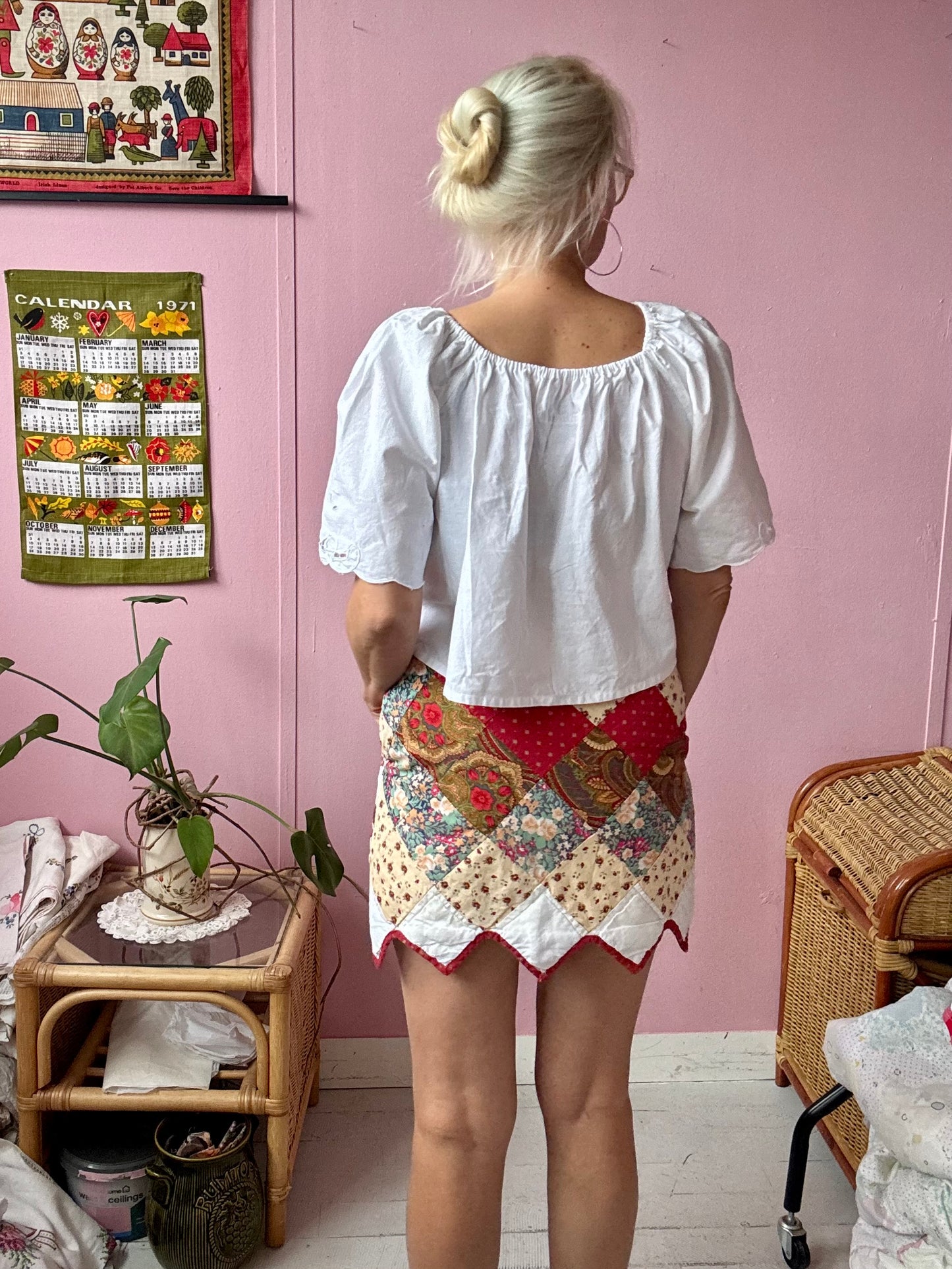 Patchwork mini skirt