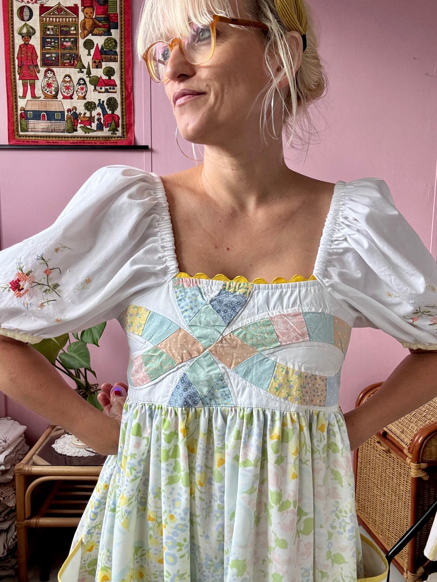 Patchwork and floral dress