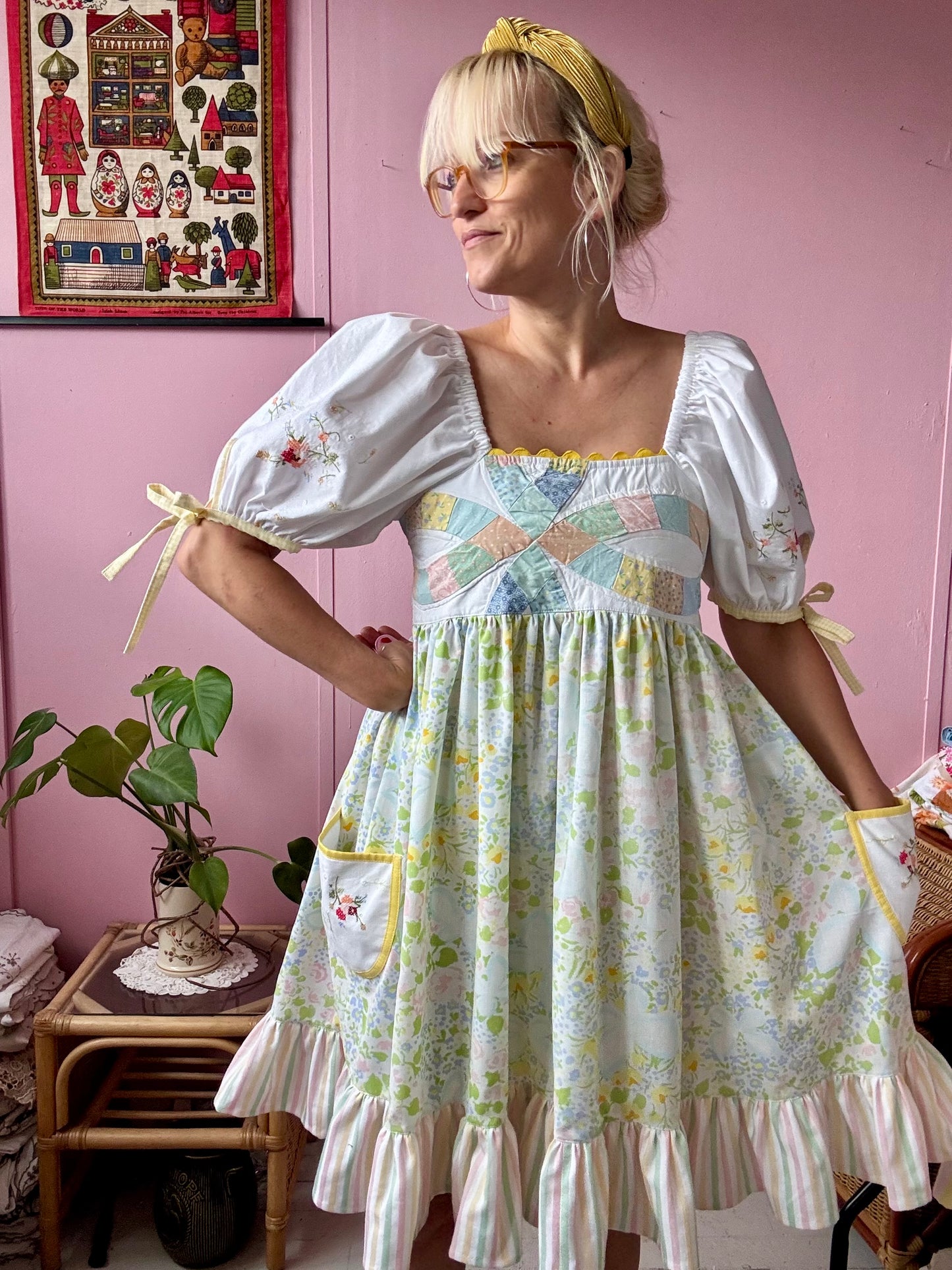 Patchwork and floral dress