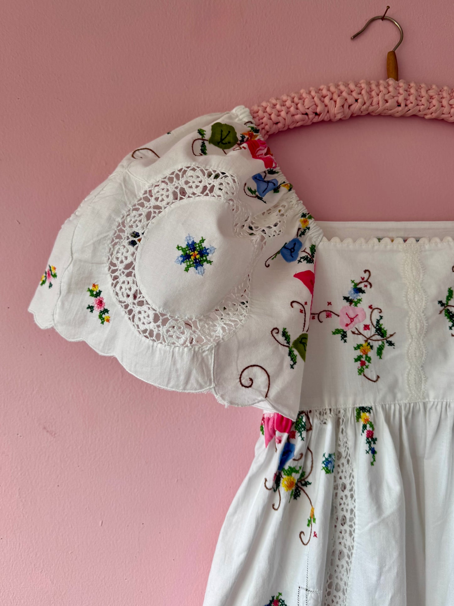 White maxi dress with embroidery