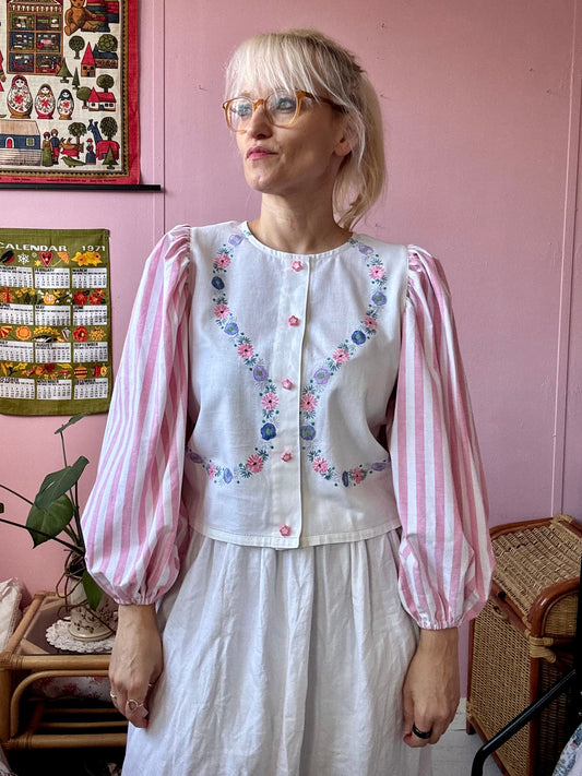 Floral and stripes blouse