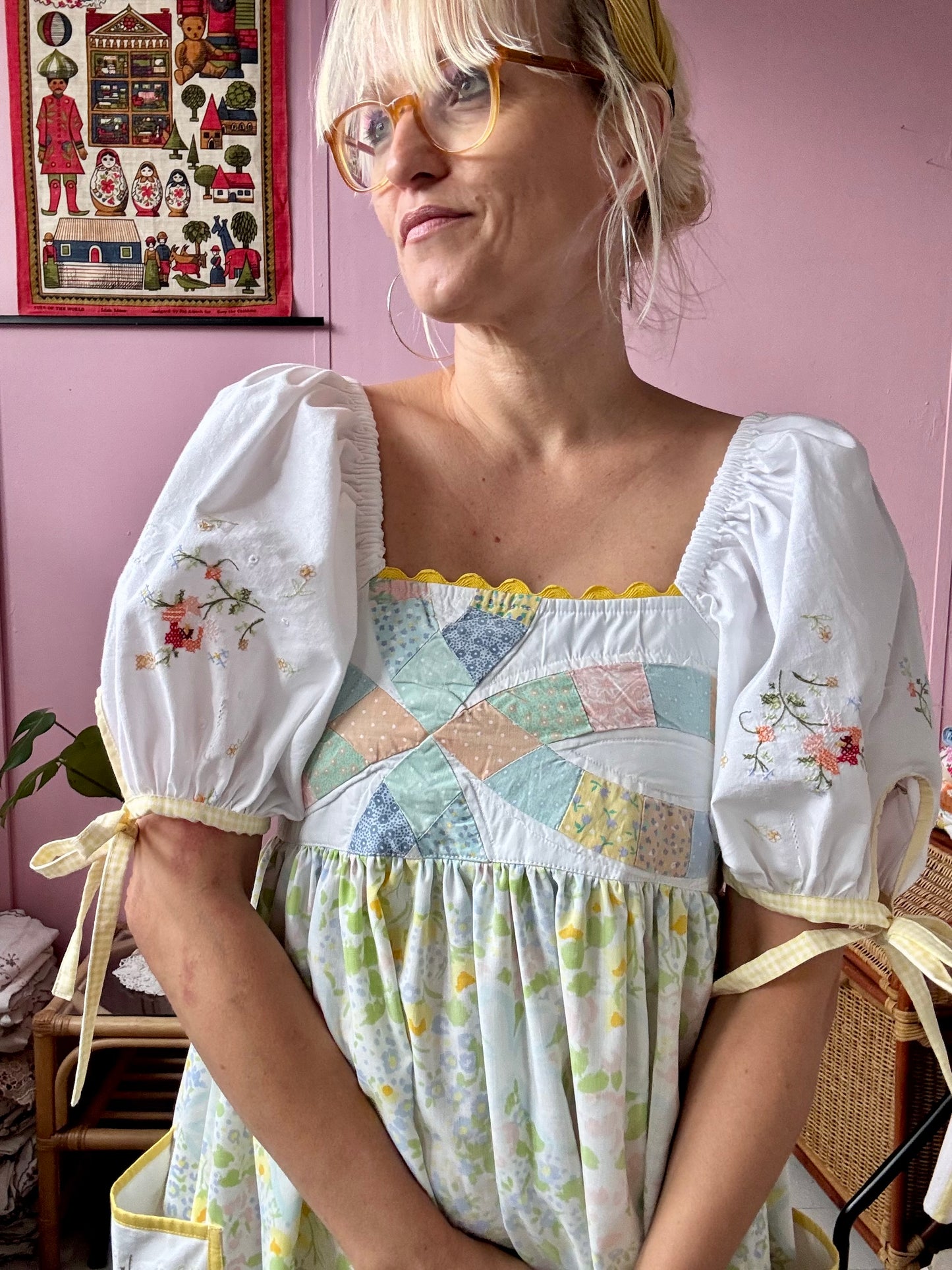 Patchwork and floral dress