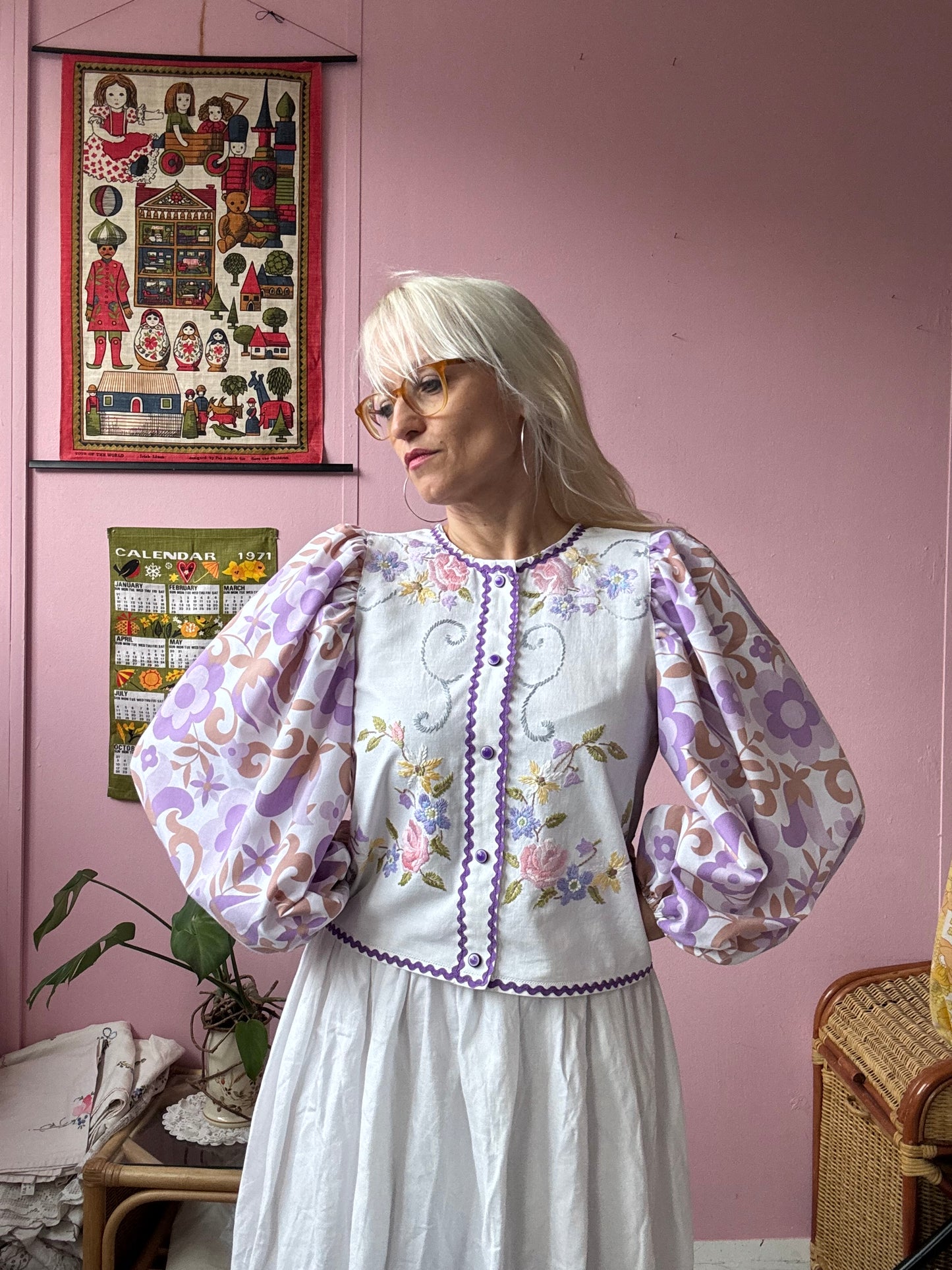 Lilac floral blouse