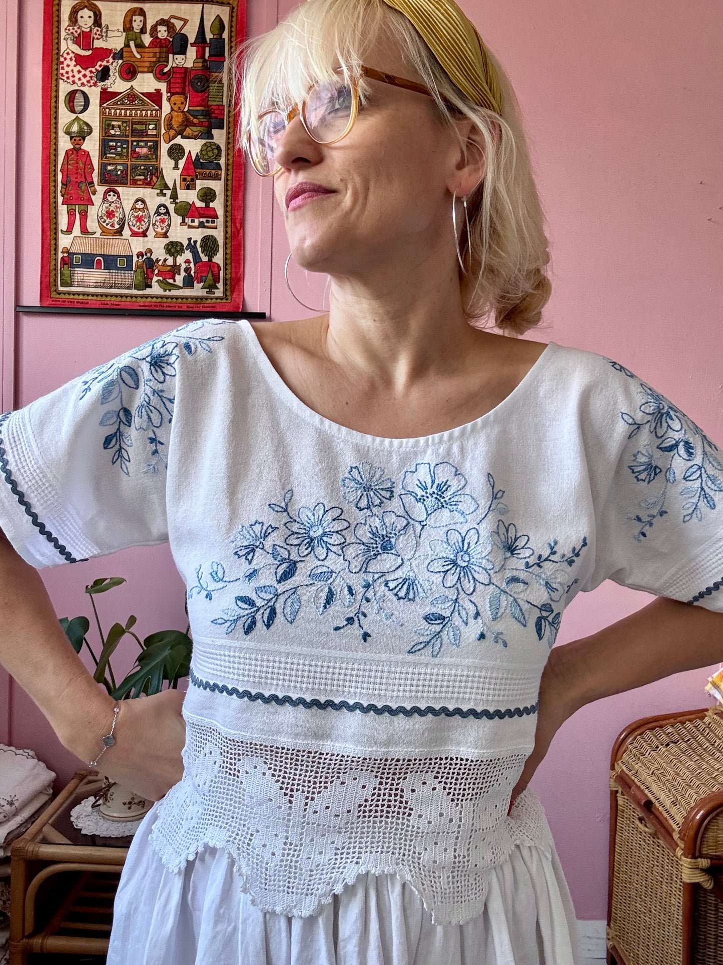 Blue floral top