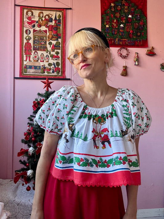 Christmas blouse with red ric rac