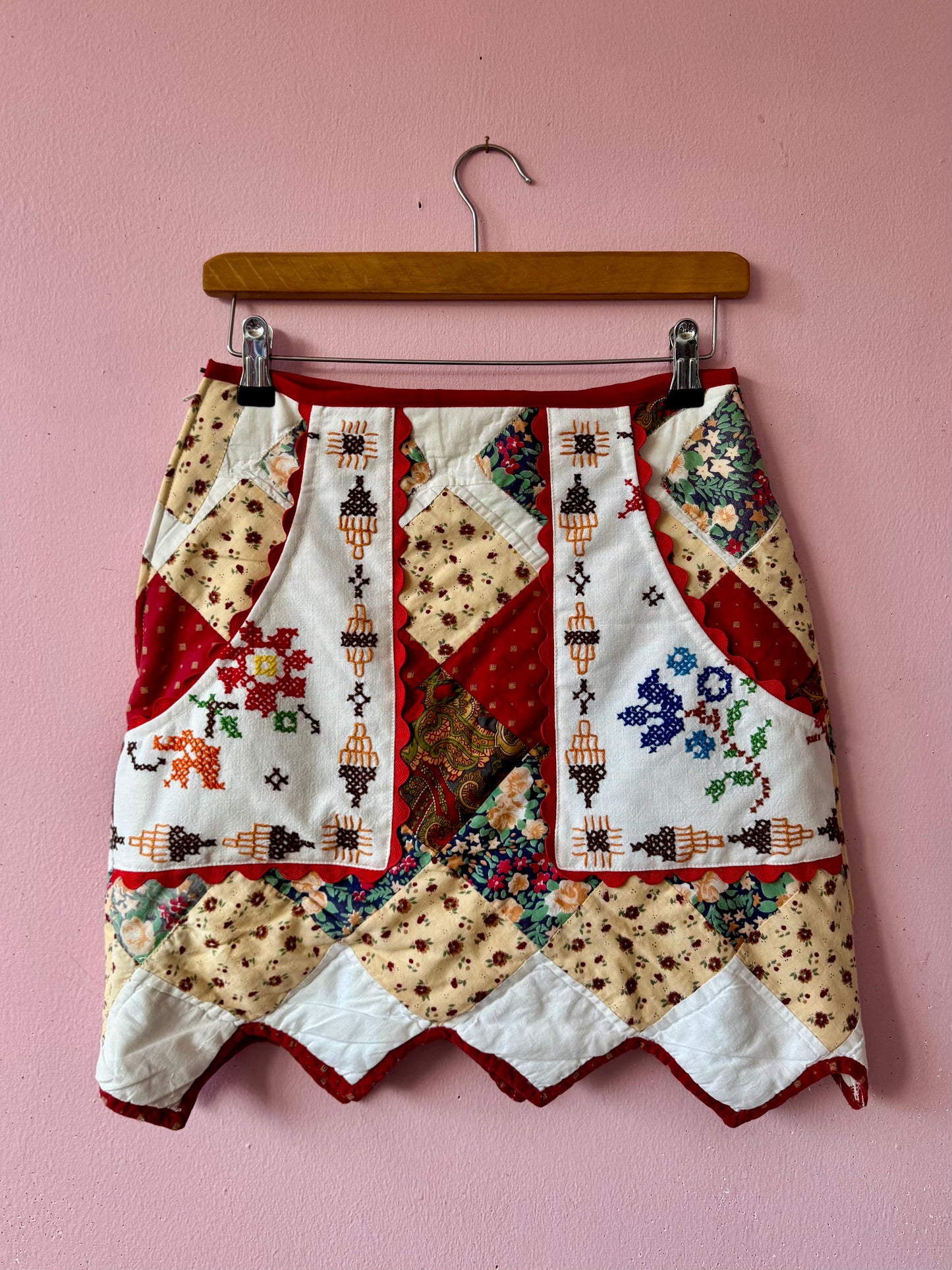 Patchwork mini skirt