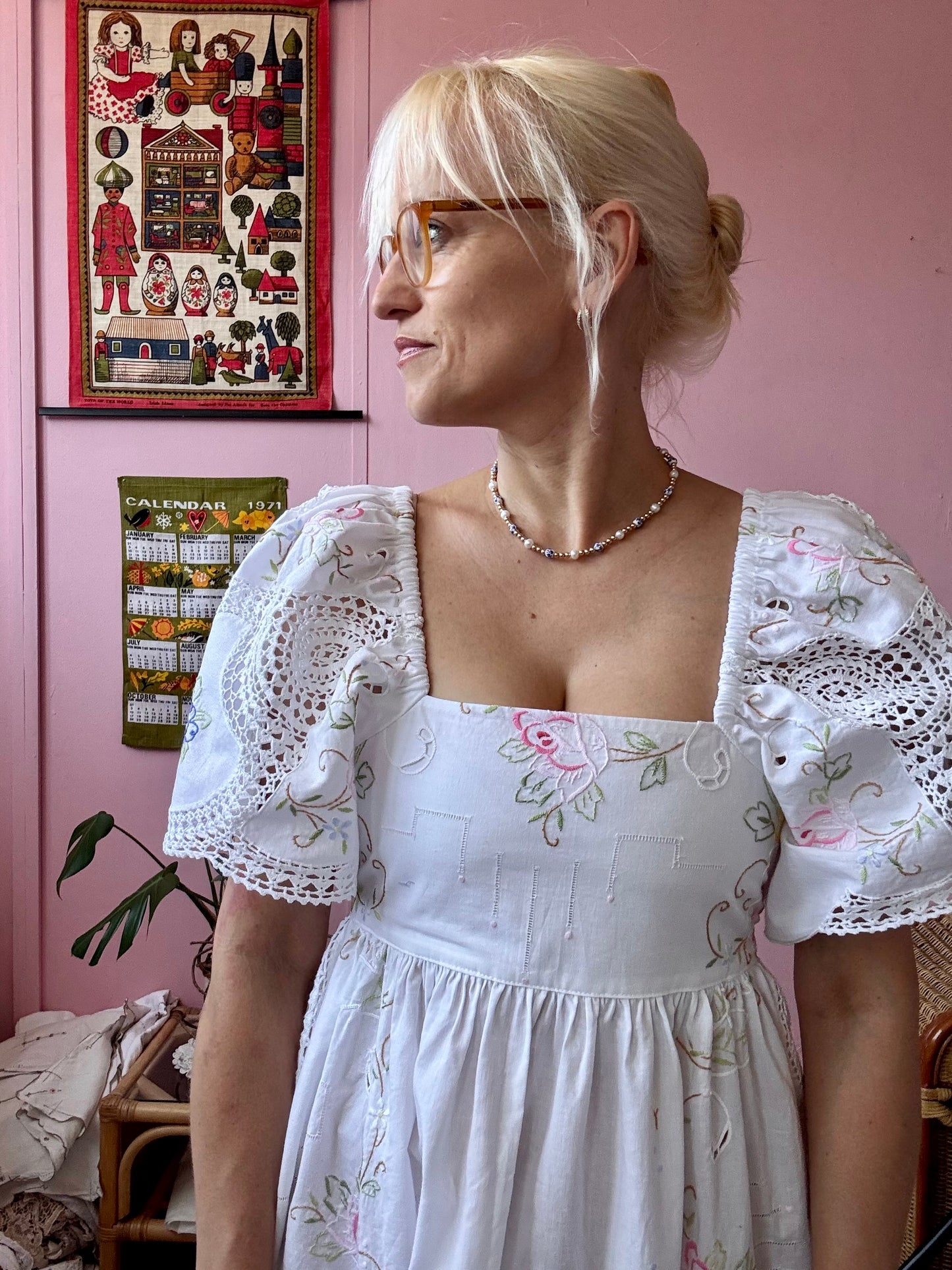 Floral and lace maxi dress