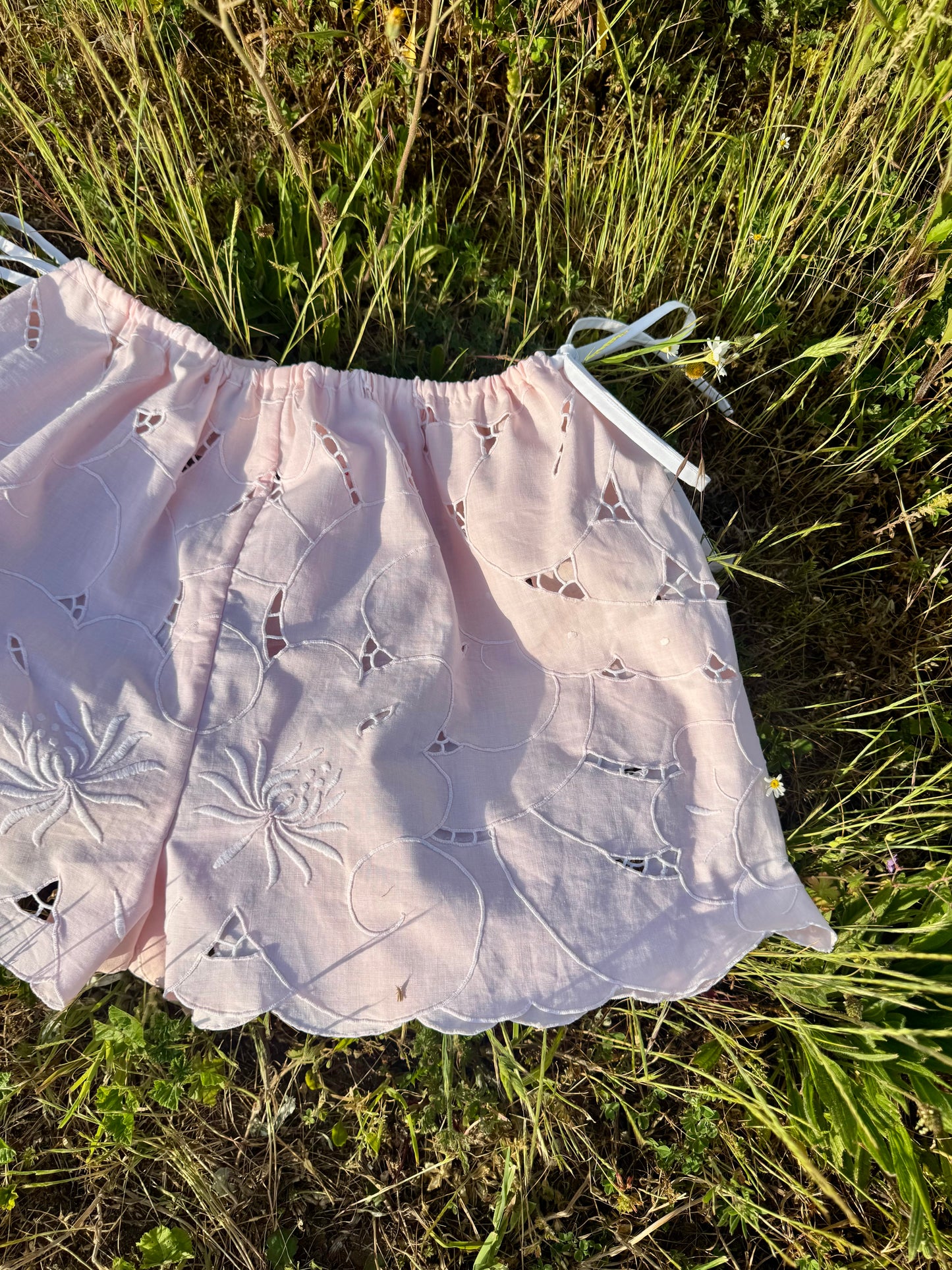 Light pink floral shorts