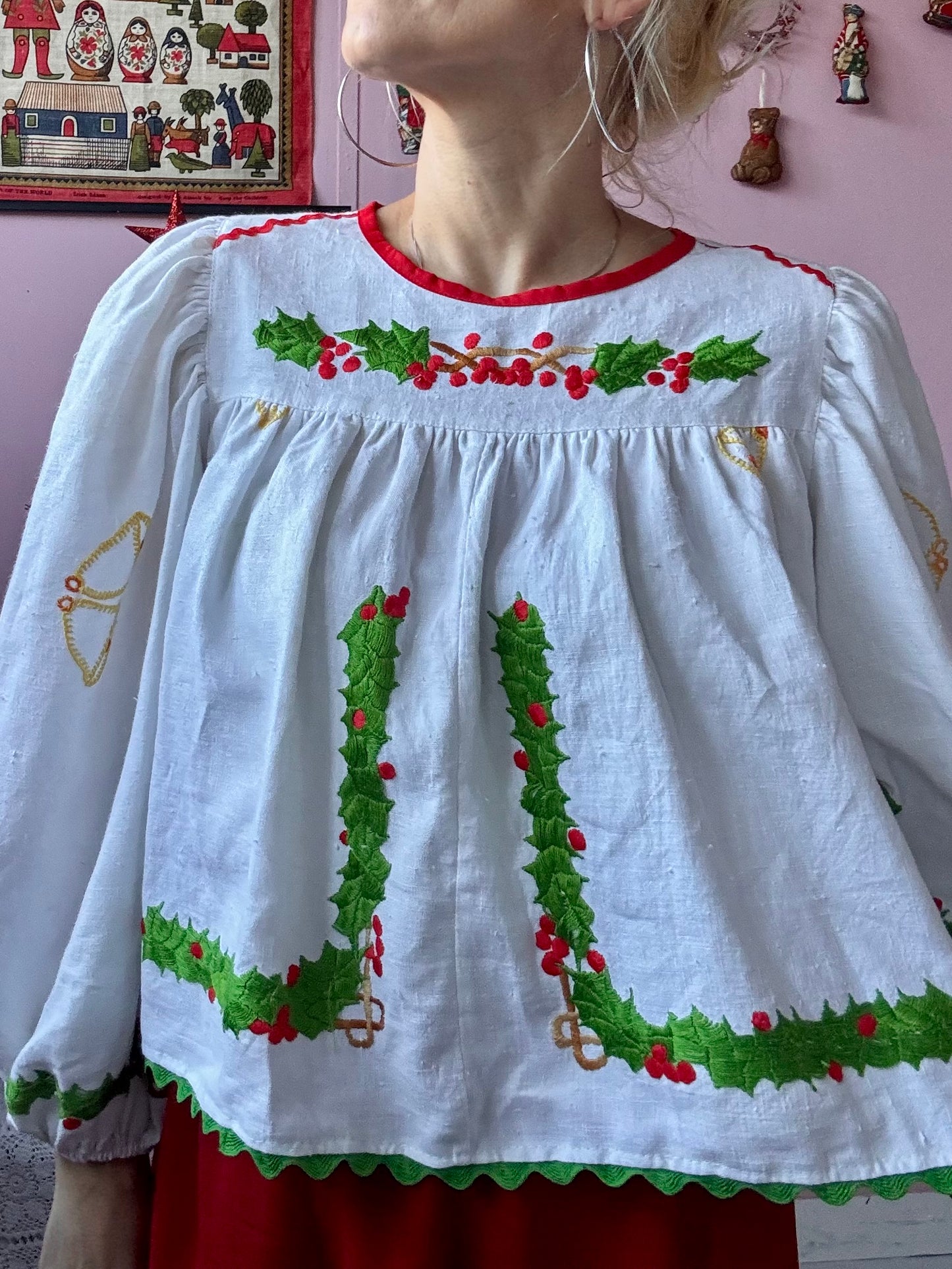 Christmas long sleeves blouse