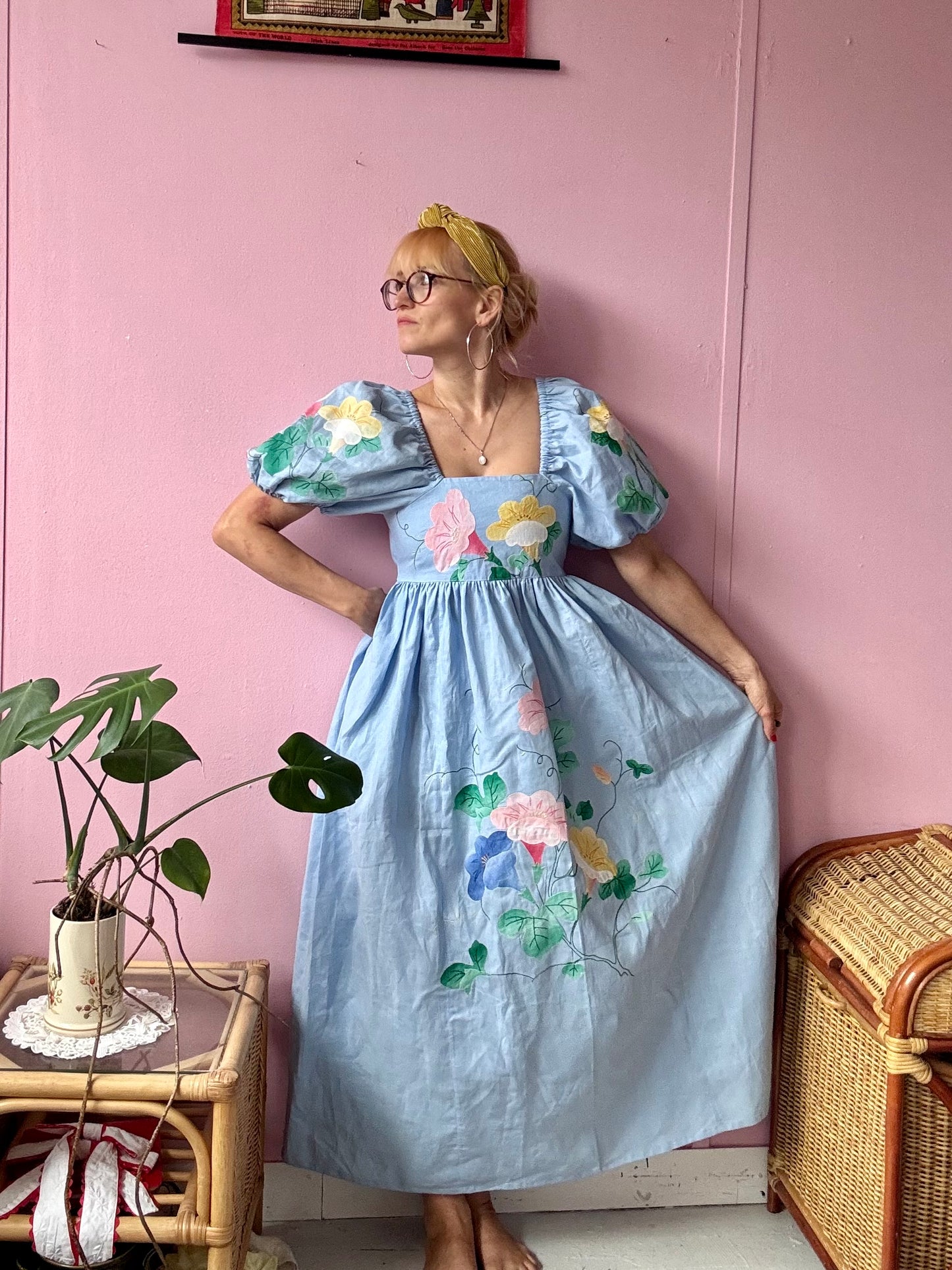 Light blue floral maxi dress