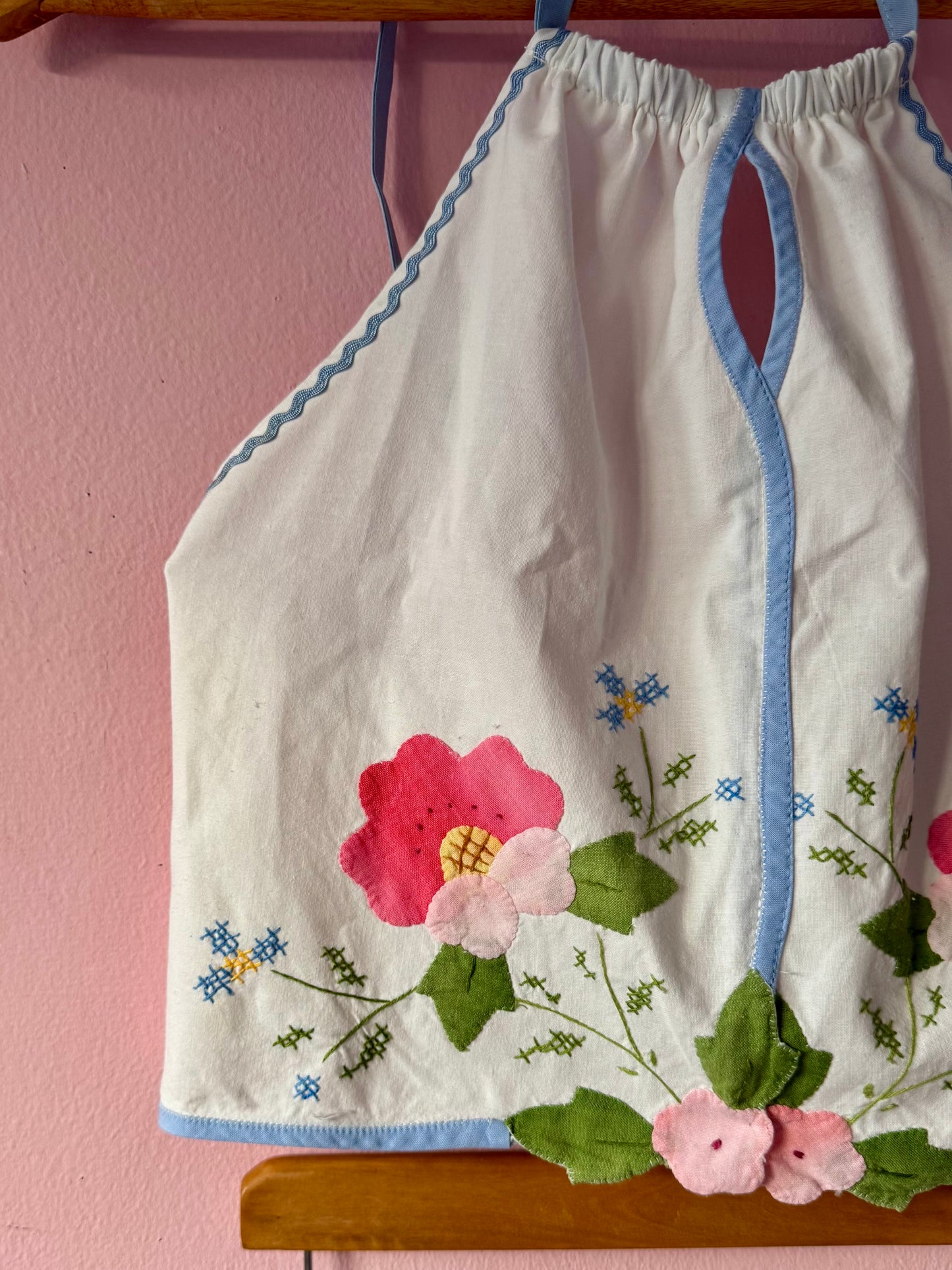 Skirt set with blue bows and borders