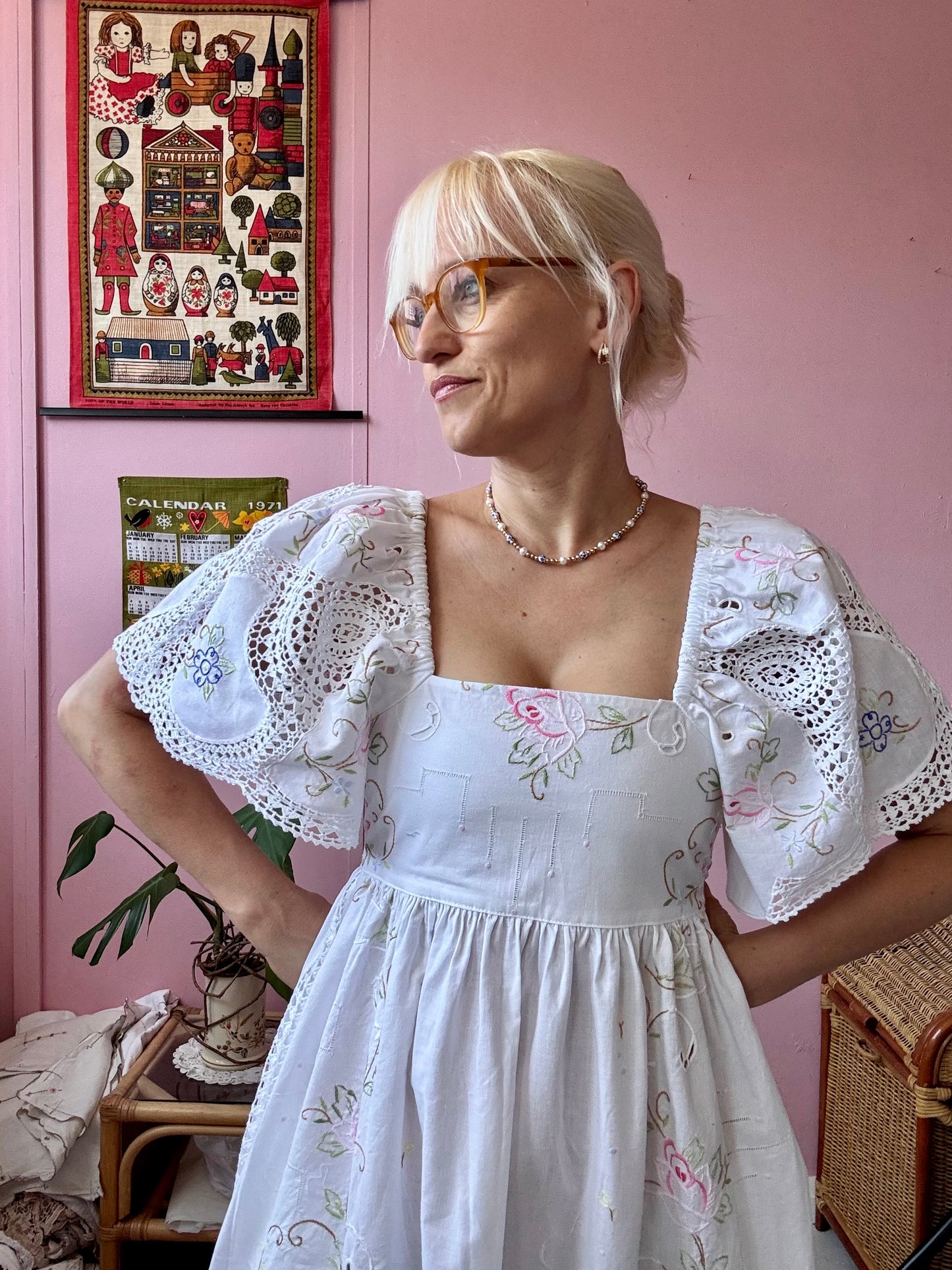 Floral and lace maxi dress