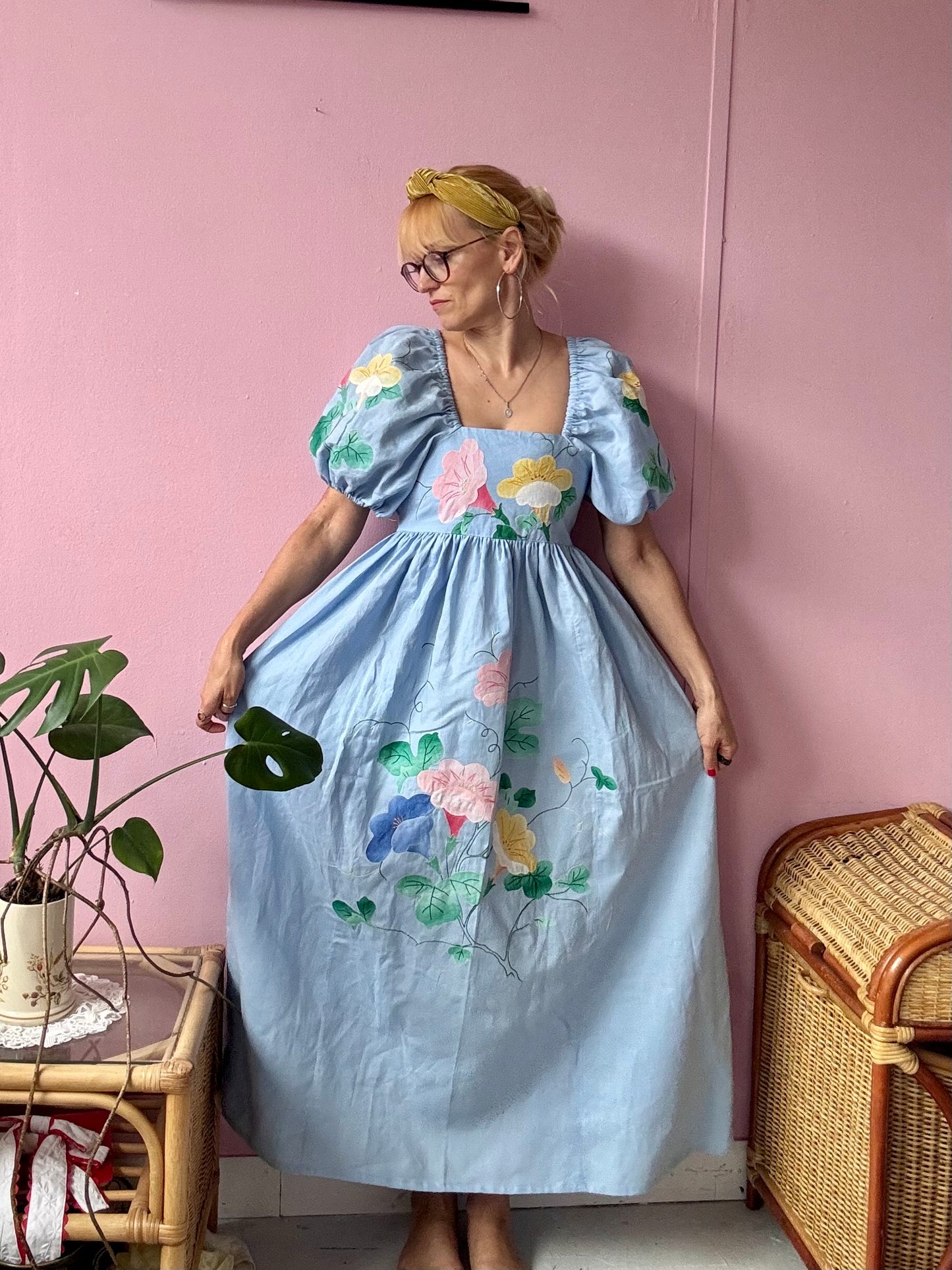 Light blue floral maxi dress