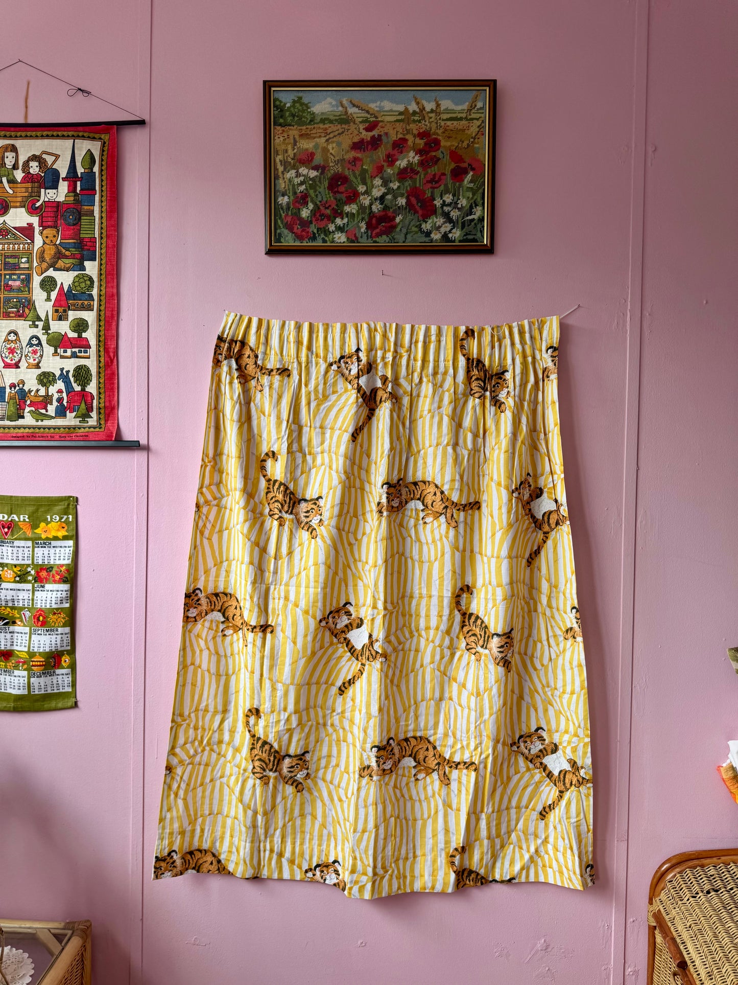 Tiger maxi dress with detachable collar