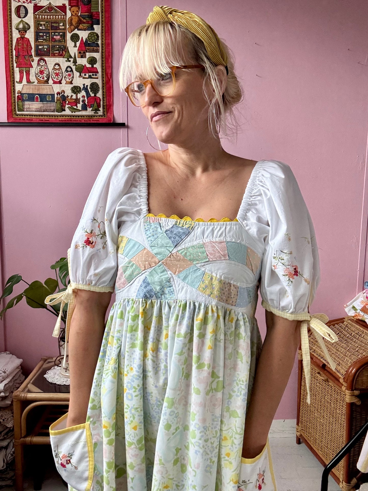Patchwork and floral dress