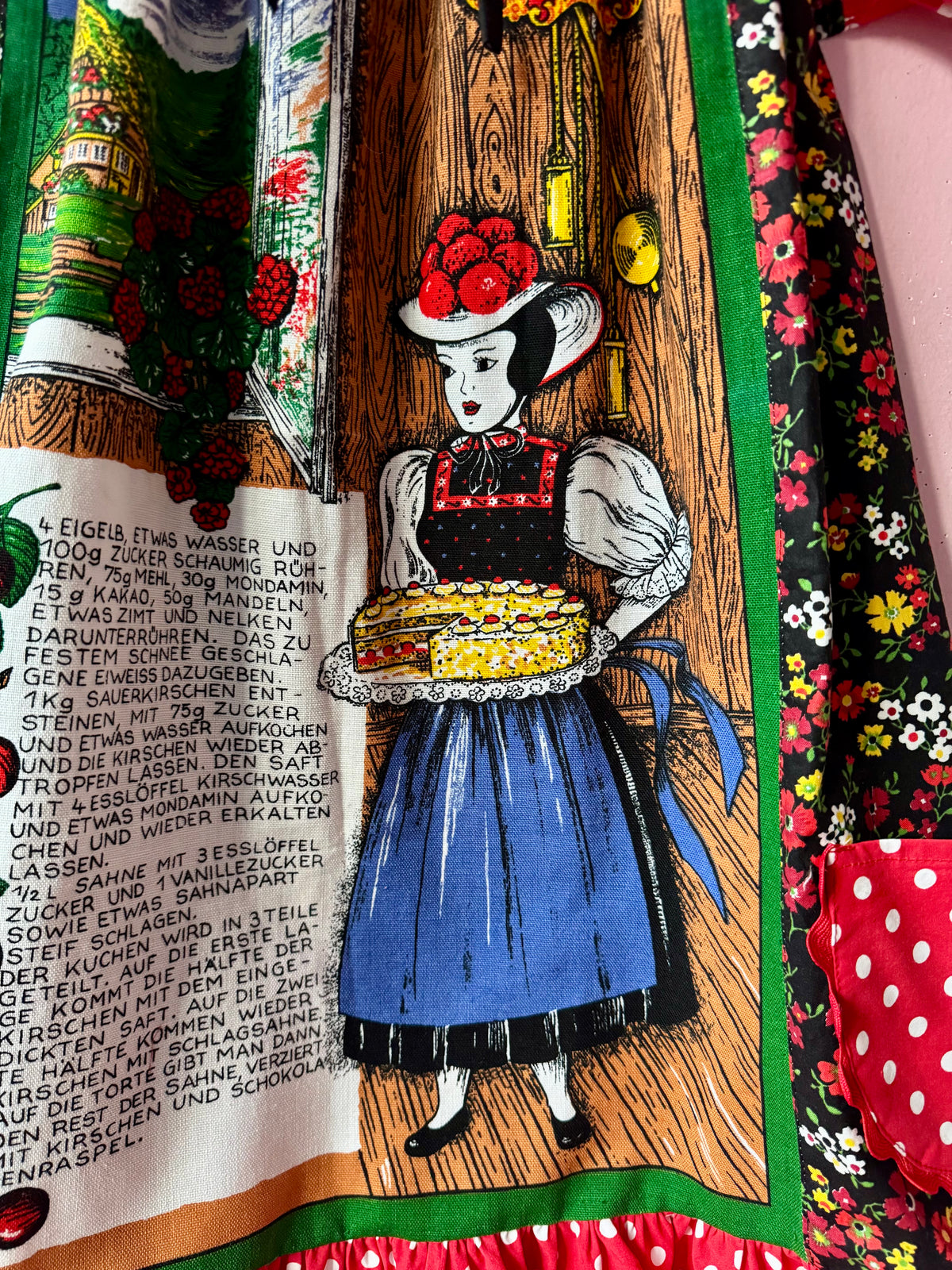 Vintage teatowel and polka dots short dress