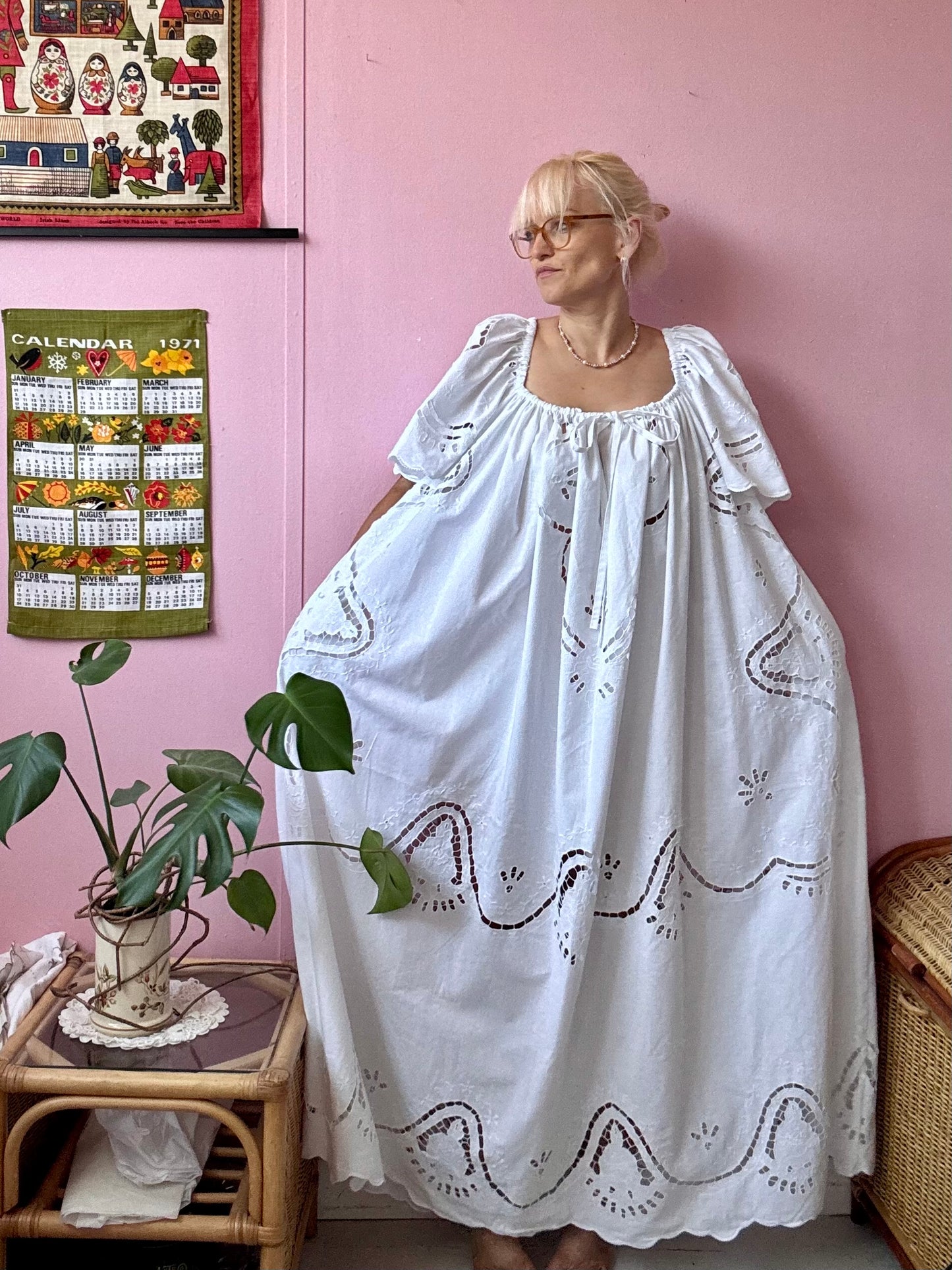 All white maxi dress