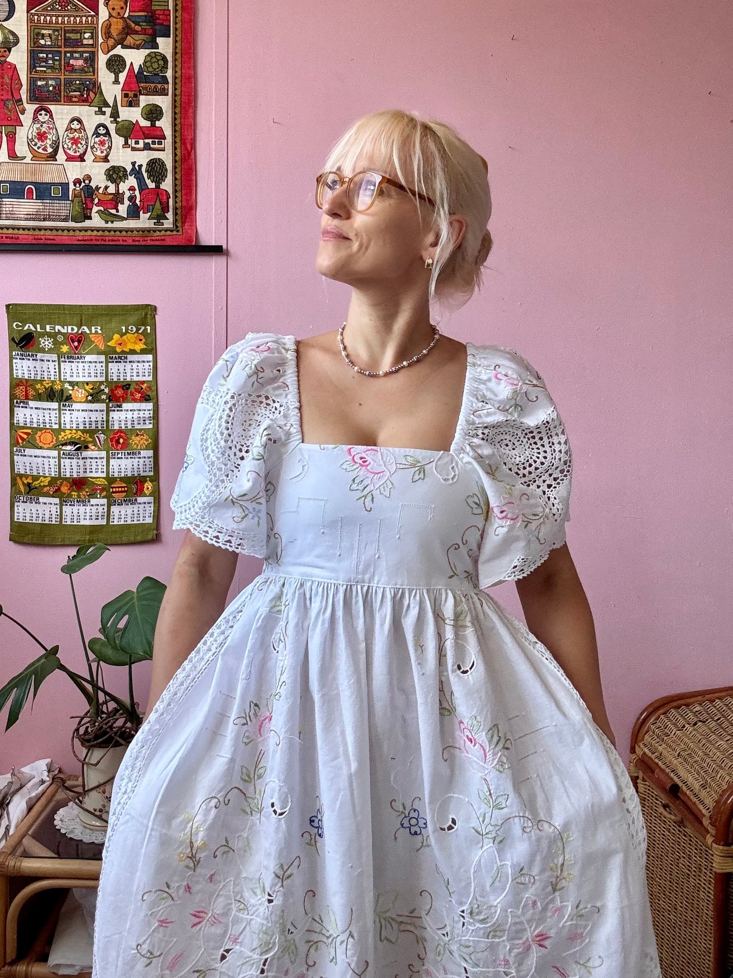 Floral and lace maxi dress