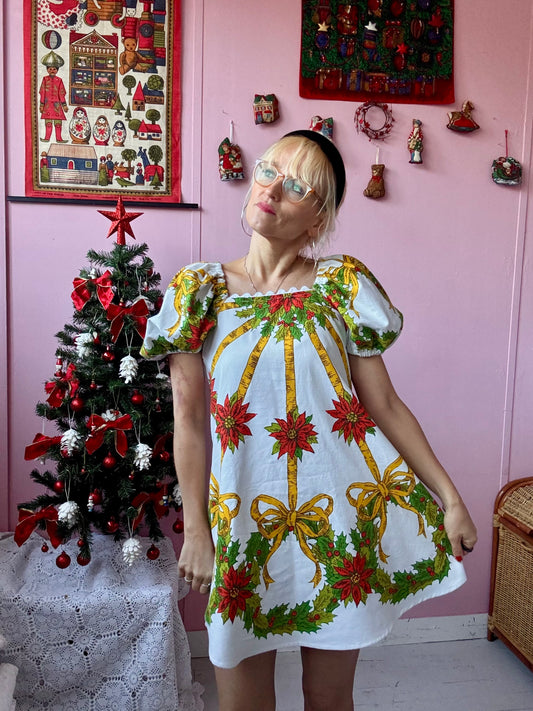 Christmas print mini dress