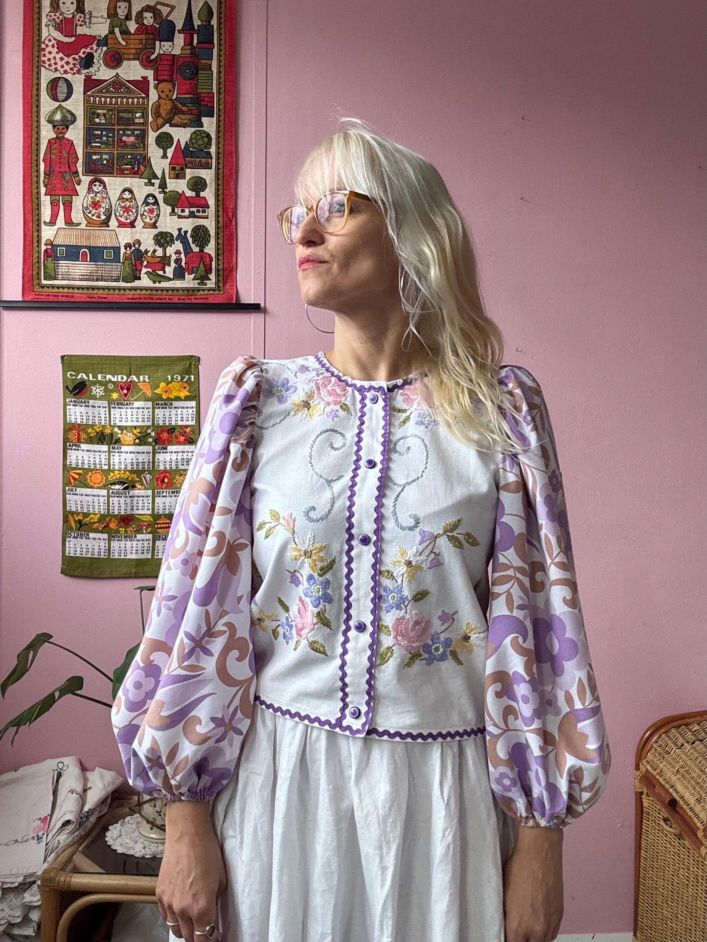Lilac floral blouse