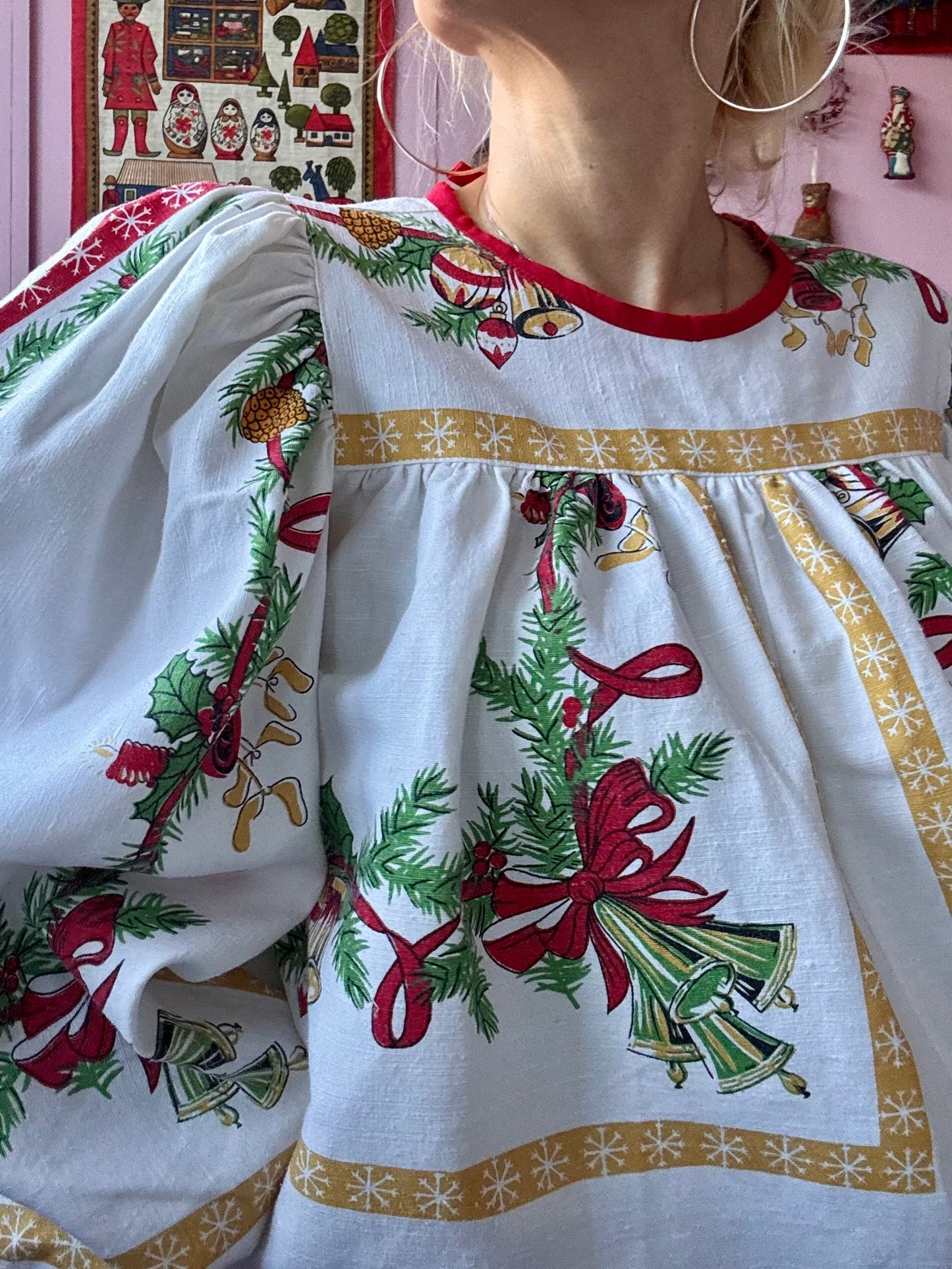 Christmas blouse with print