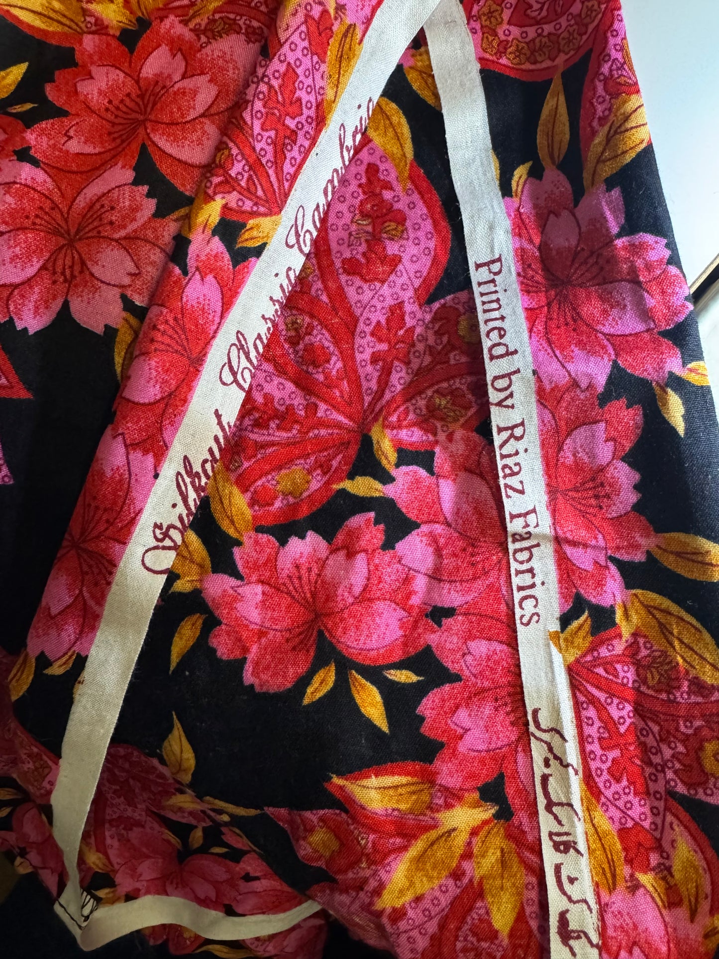 Black and pink floral dress