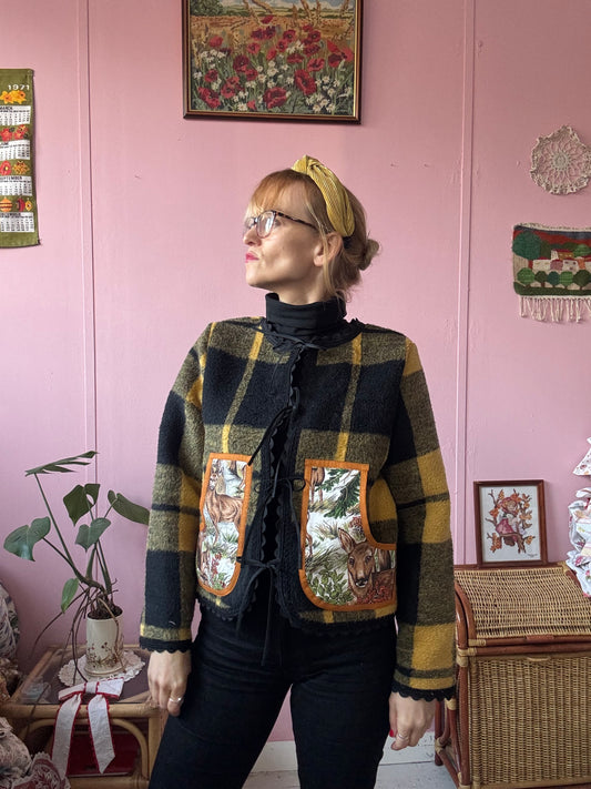 Yellow/black check jacket