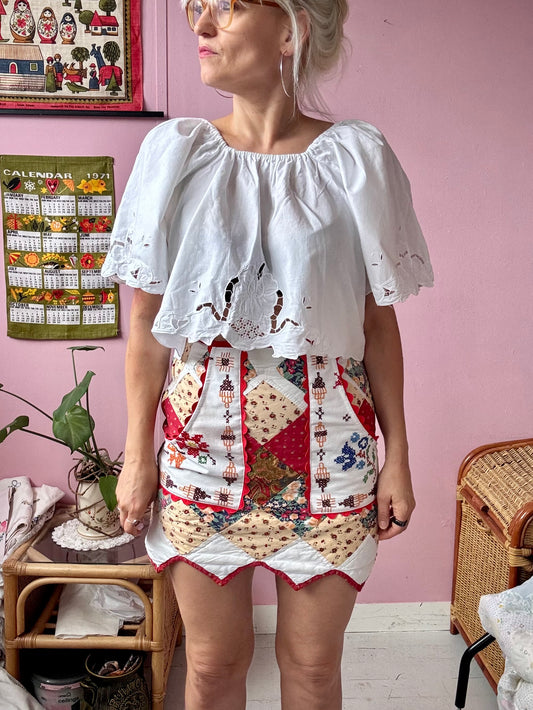 Patchwork mini skirt