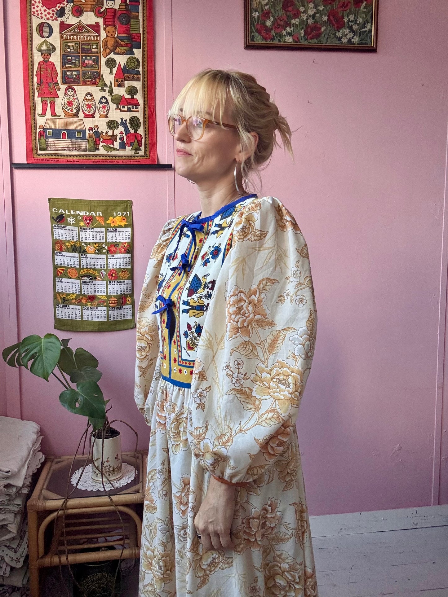 Floral and folklore maxi dress