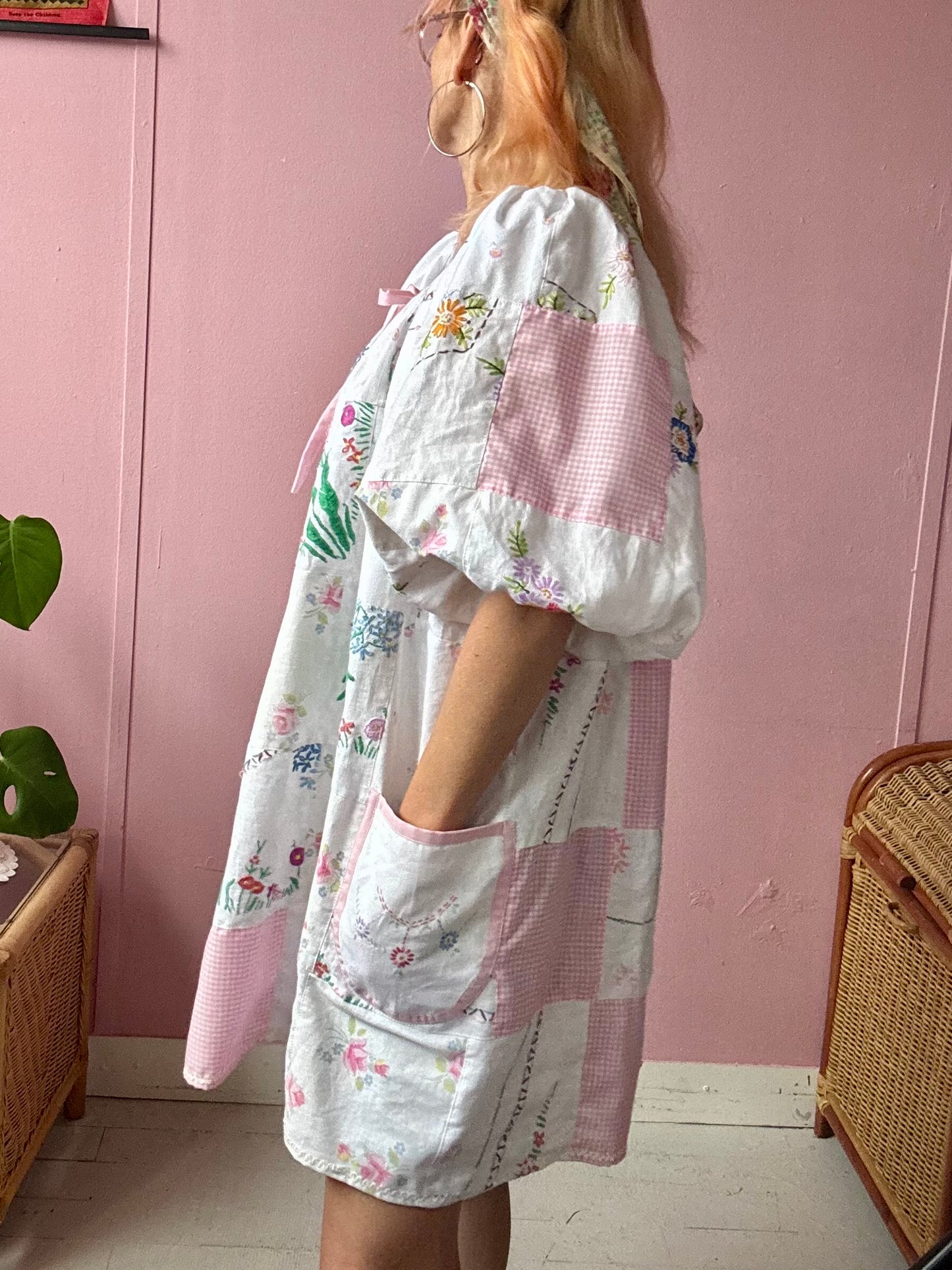 Pink patchwork dress