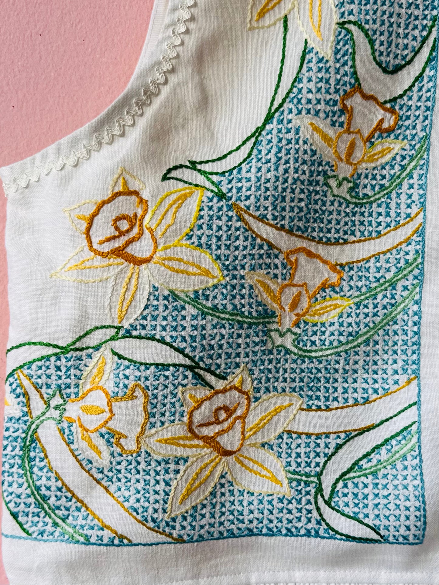 Yellow gingham and floral shorts set