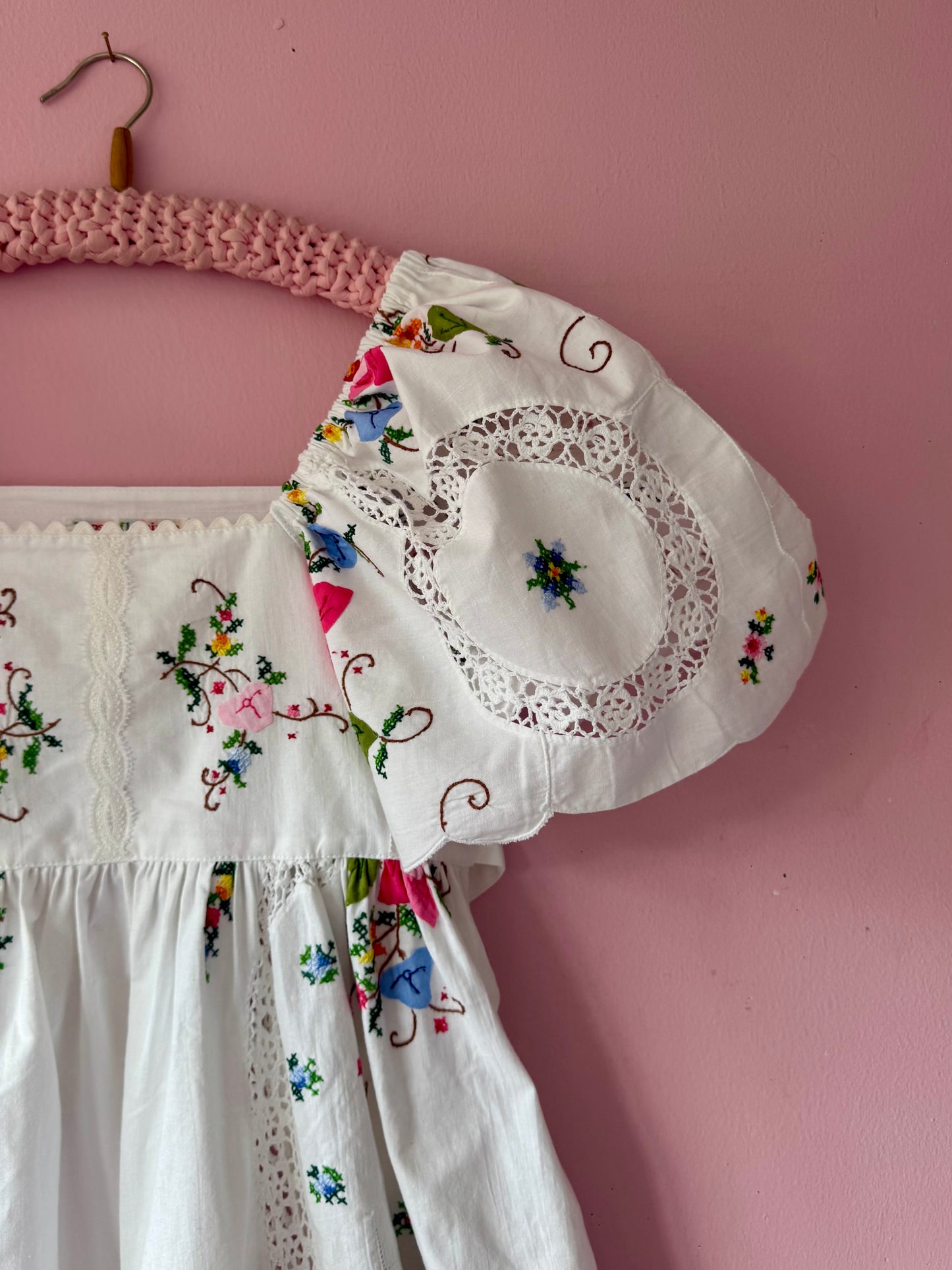 White maxi dress with embroidery