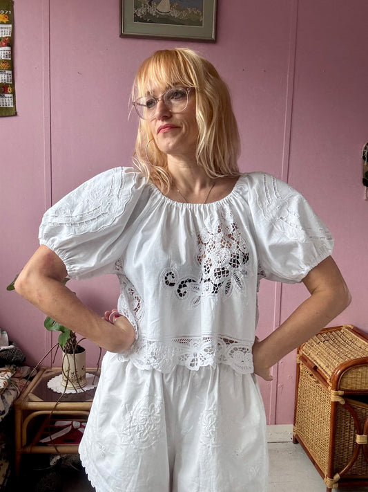 White lace top