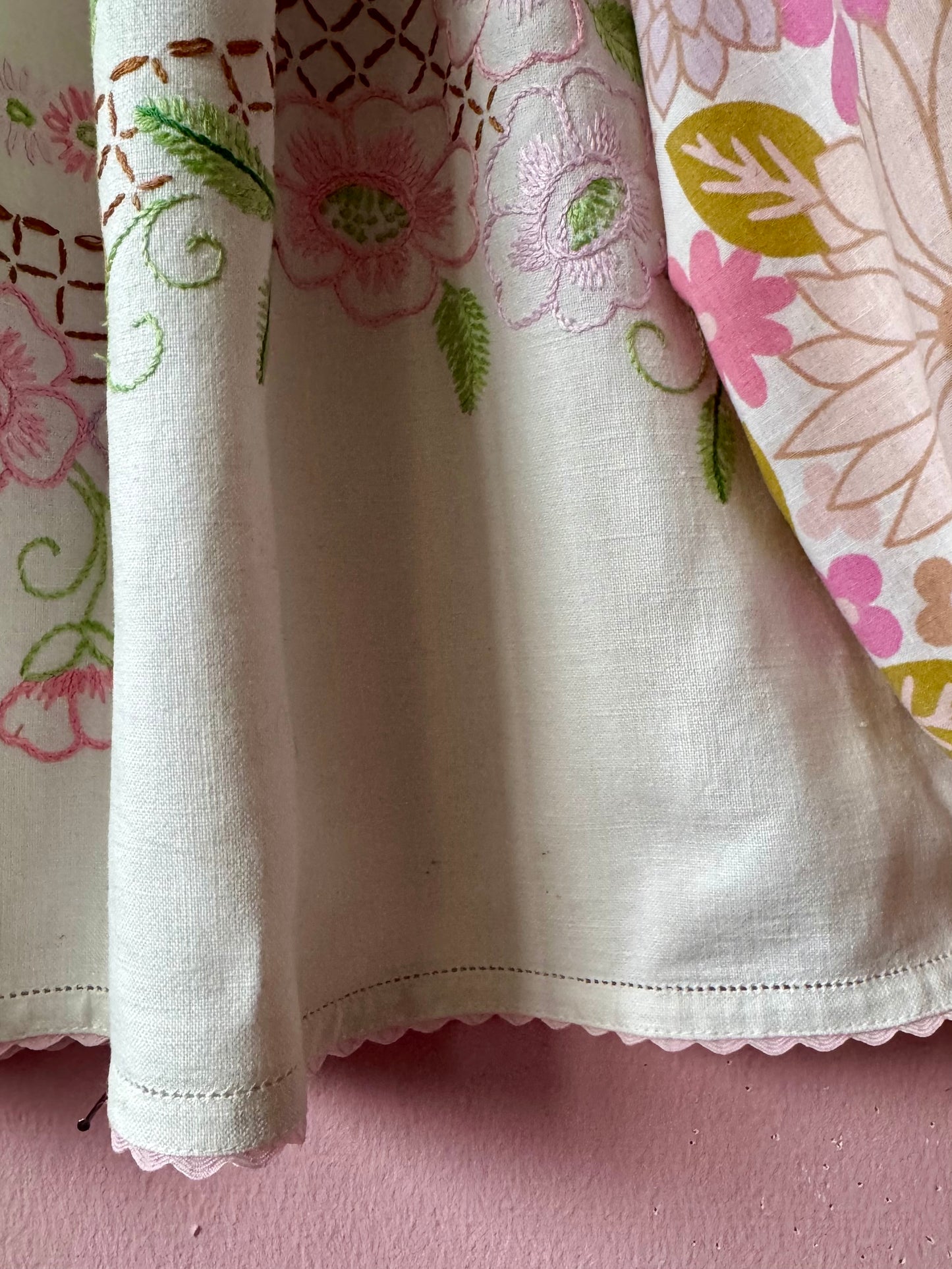 Pink floral and gingham blouse
