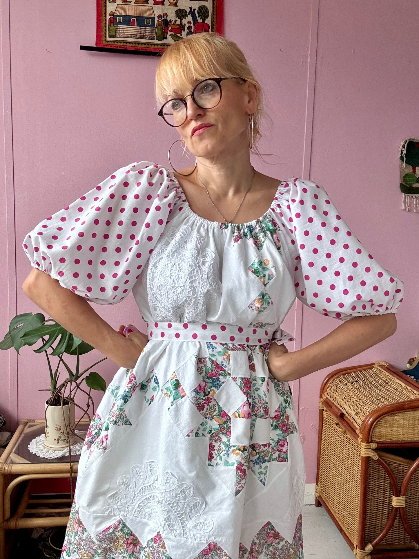 Patchwork and dots dress