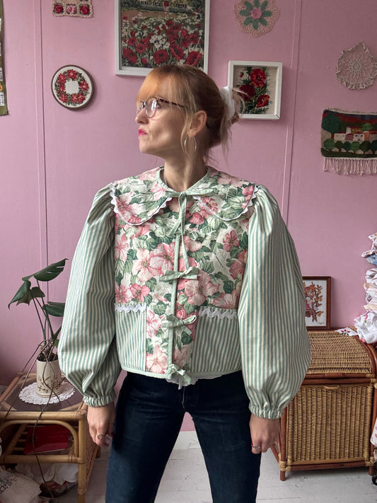 Floral and stripes jacket